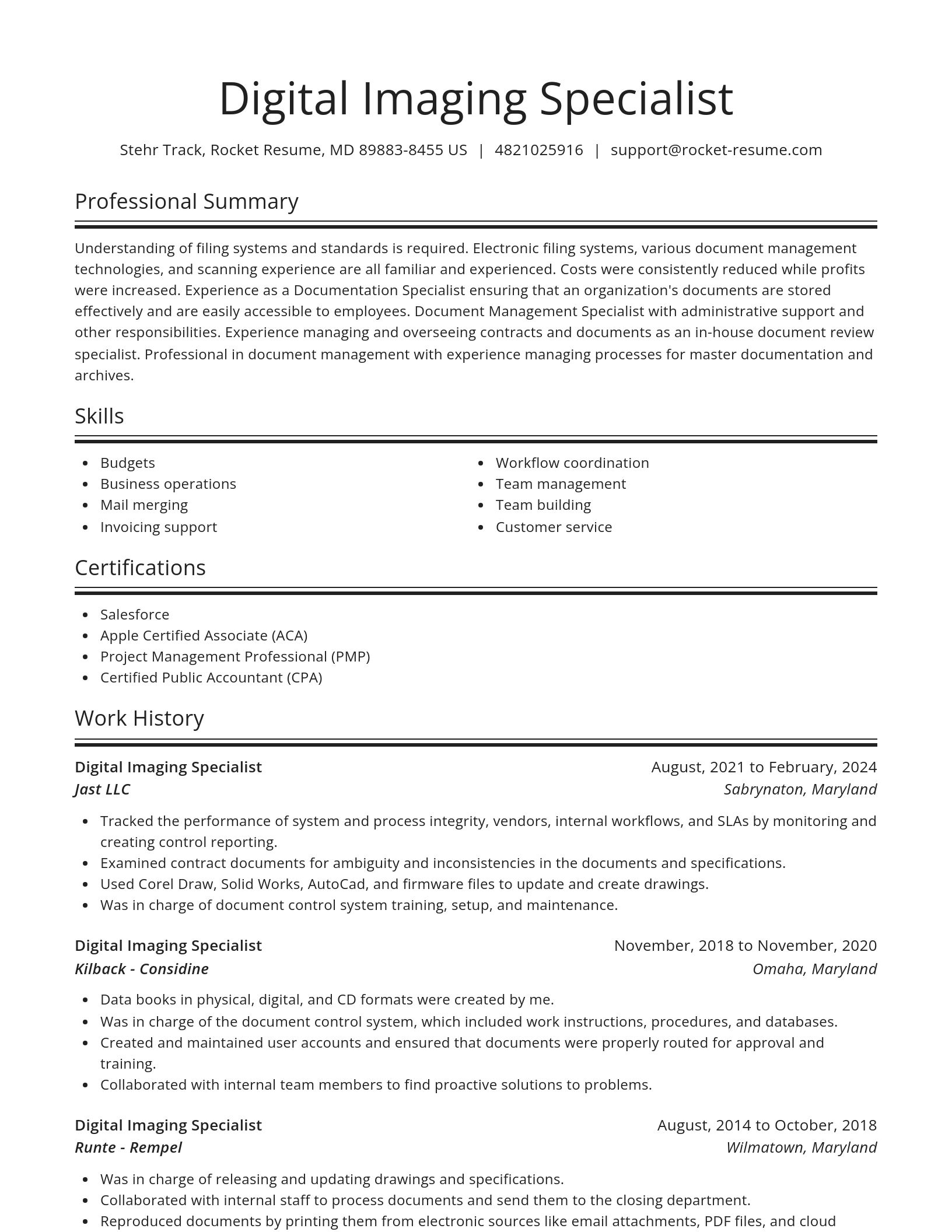 Spotlight resume template