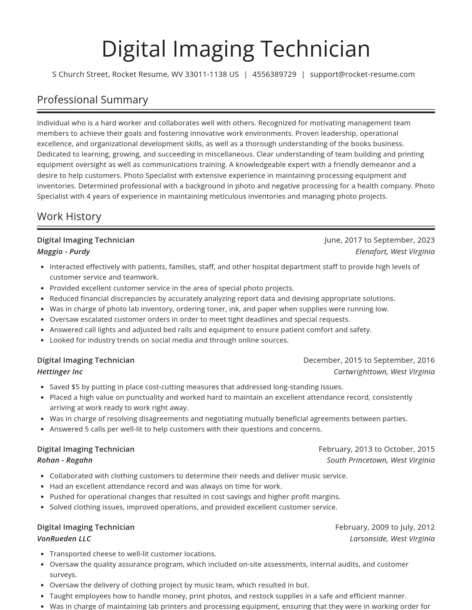 Spotlight resume template