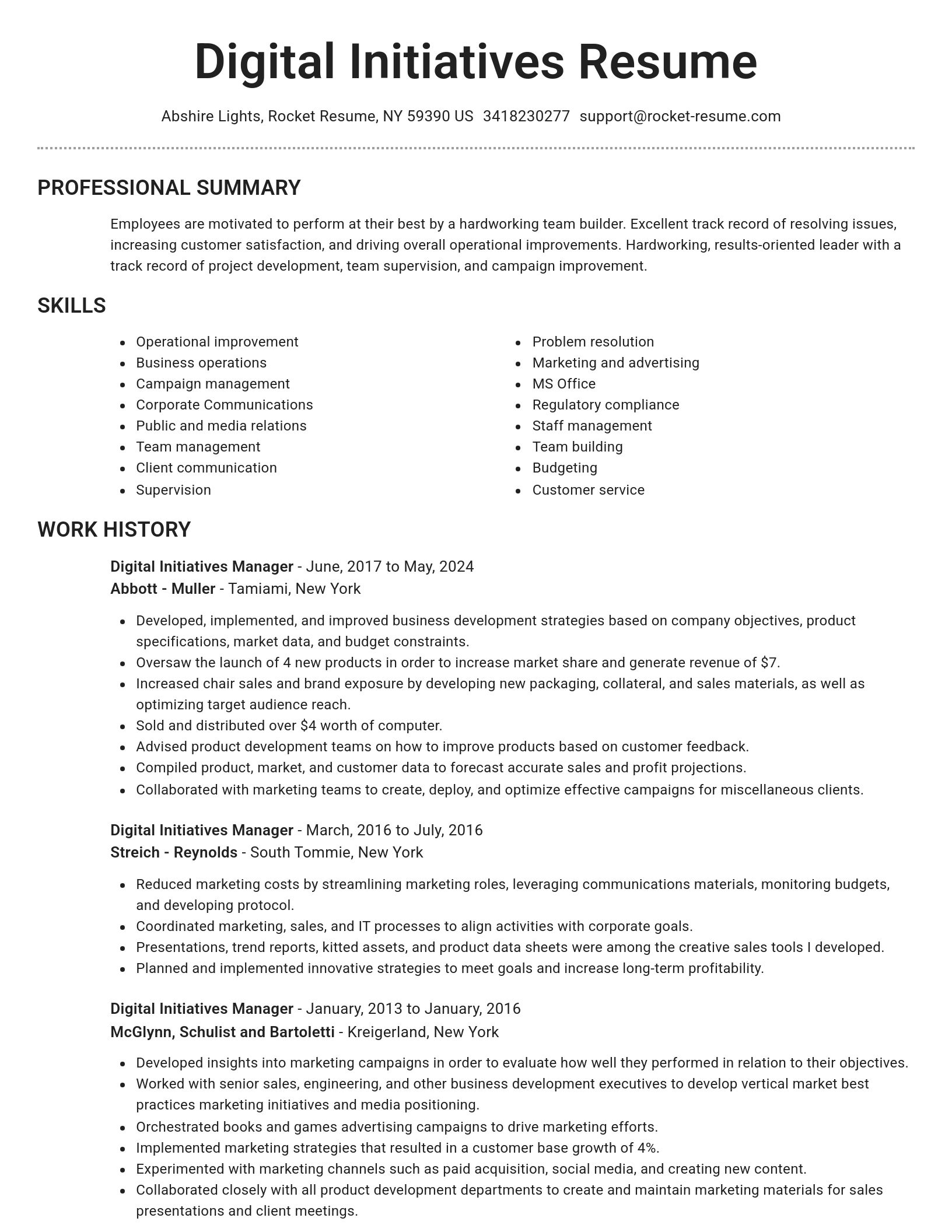 Brilliant resume template