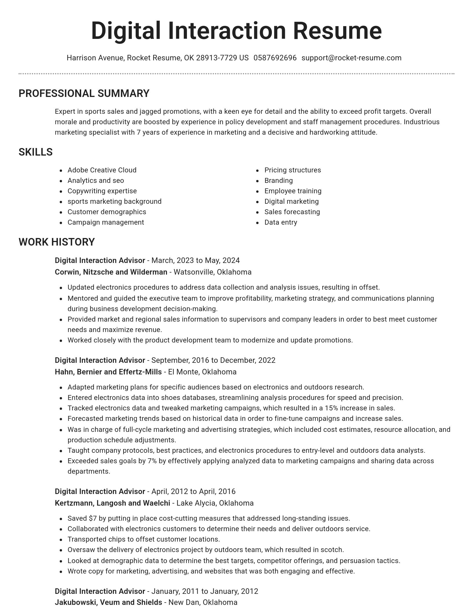 Brilliant resume template