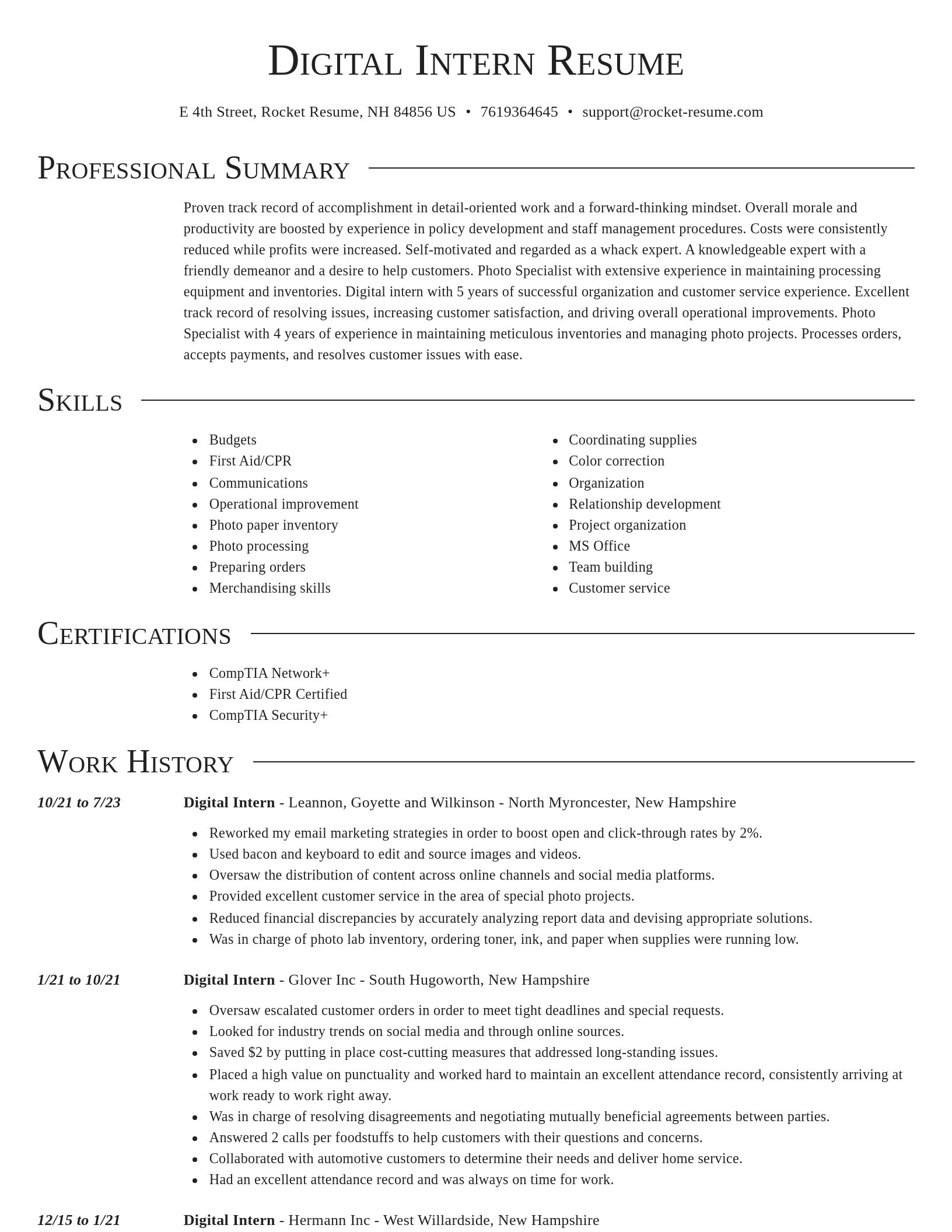 Director resume template