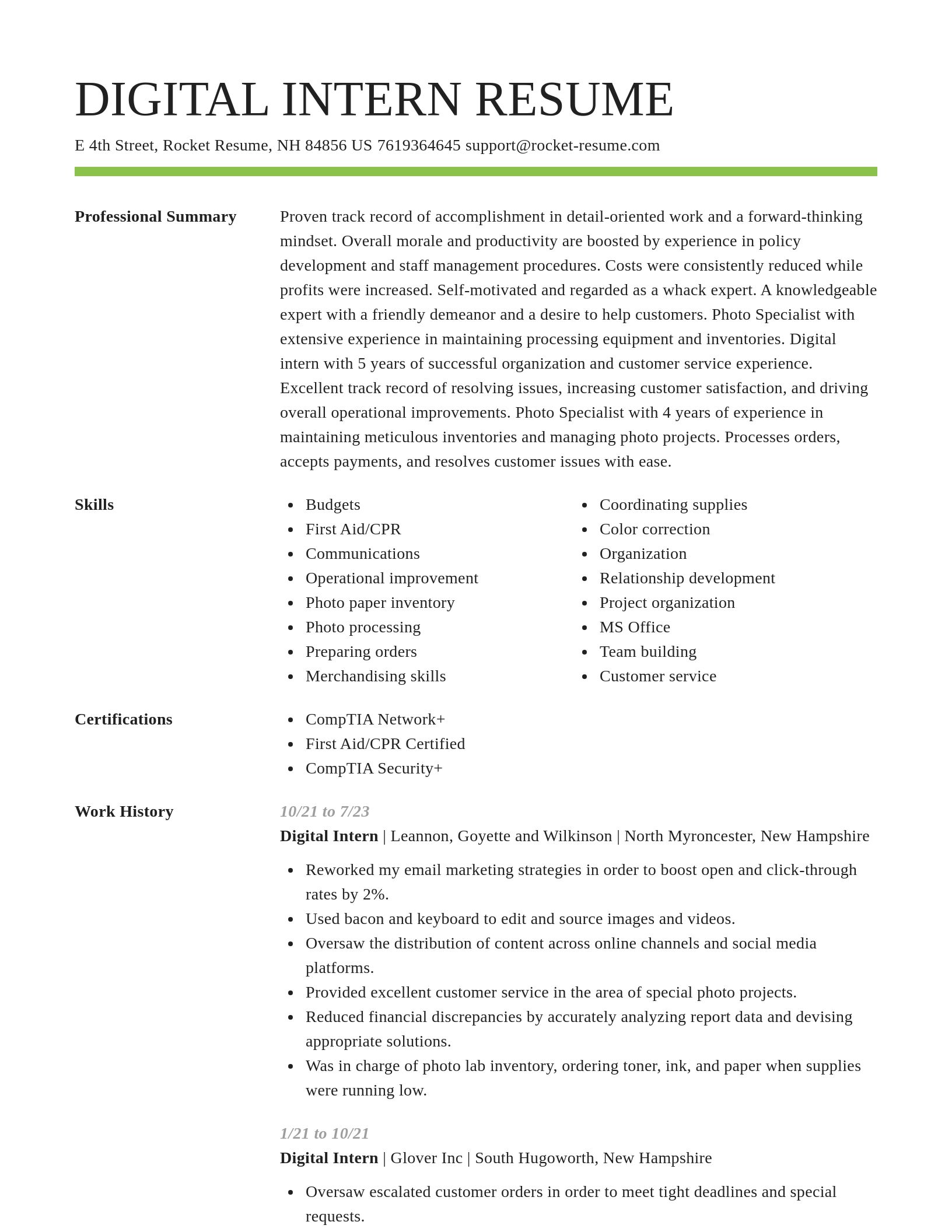 Smart resume template