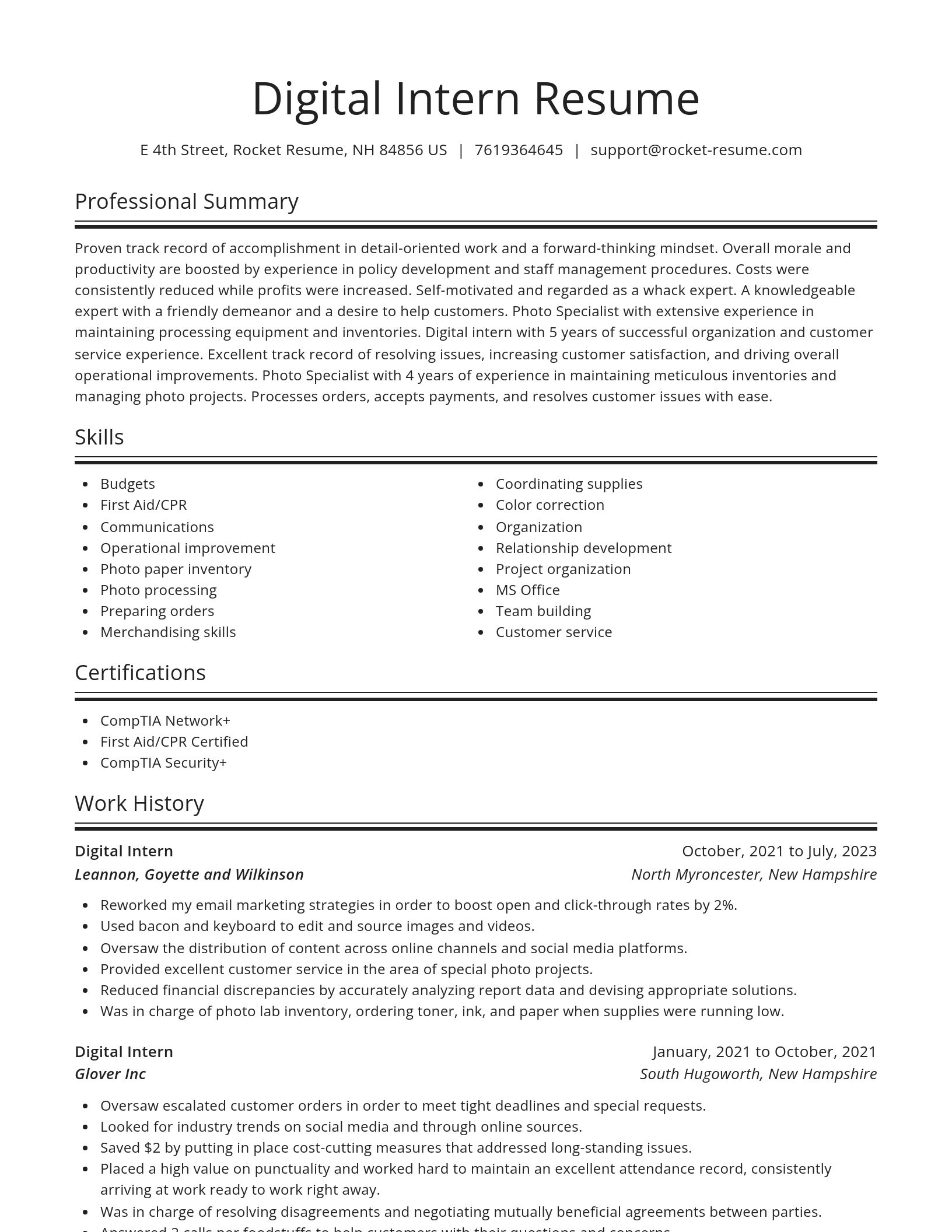 Spotlight resume template