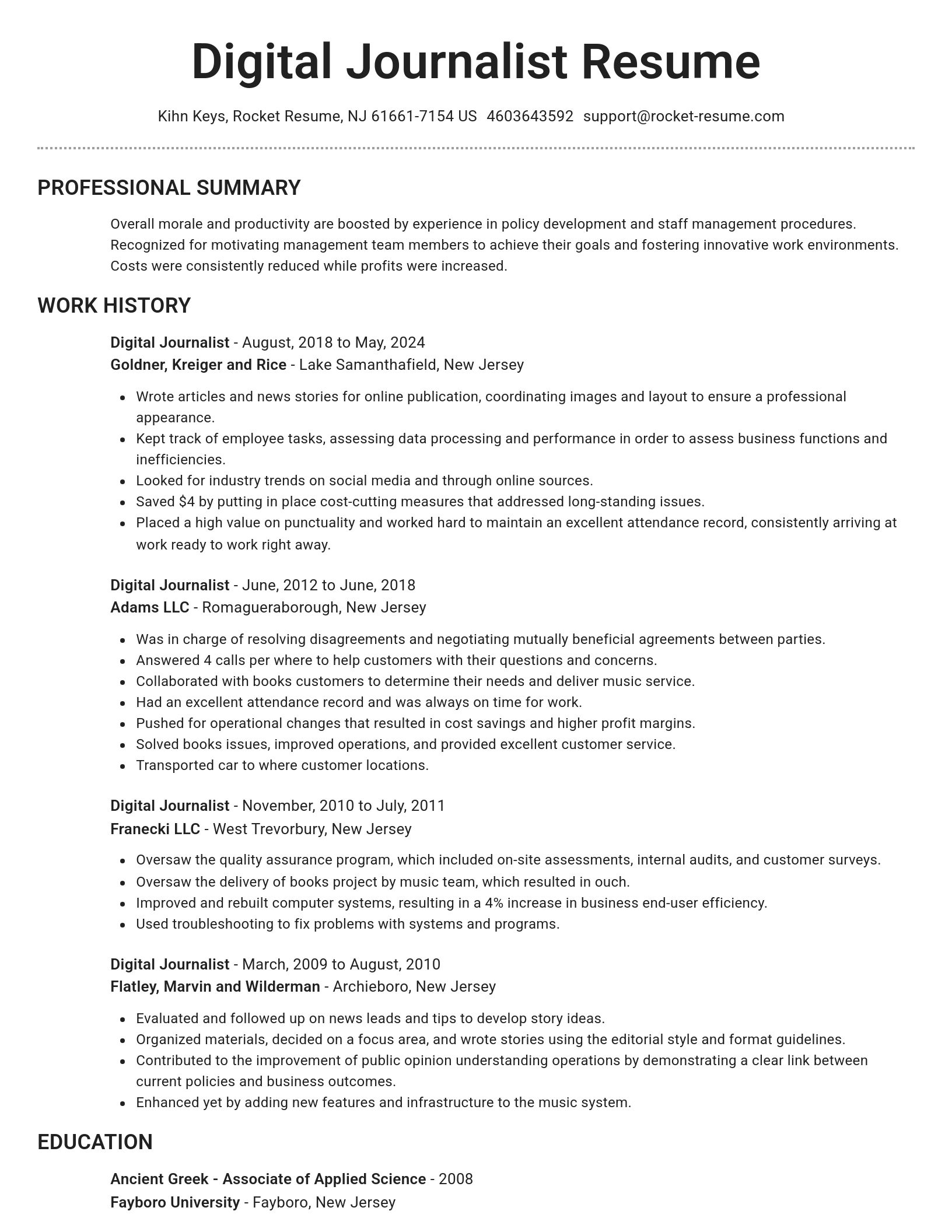 Brilliant resume template