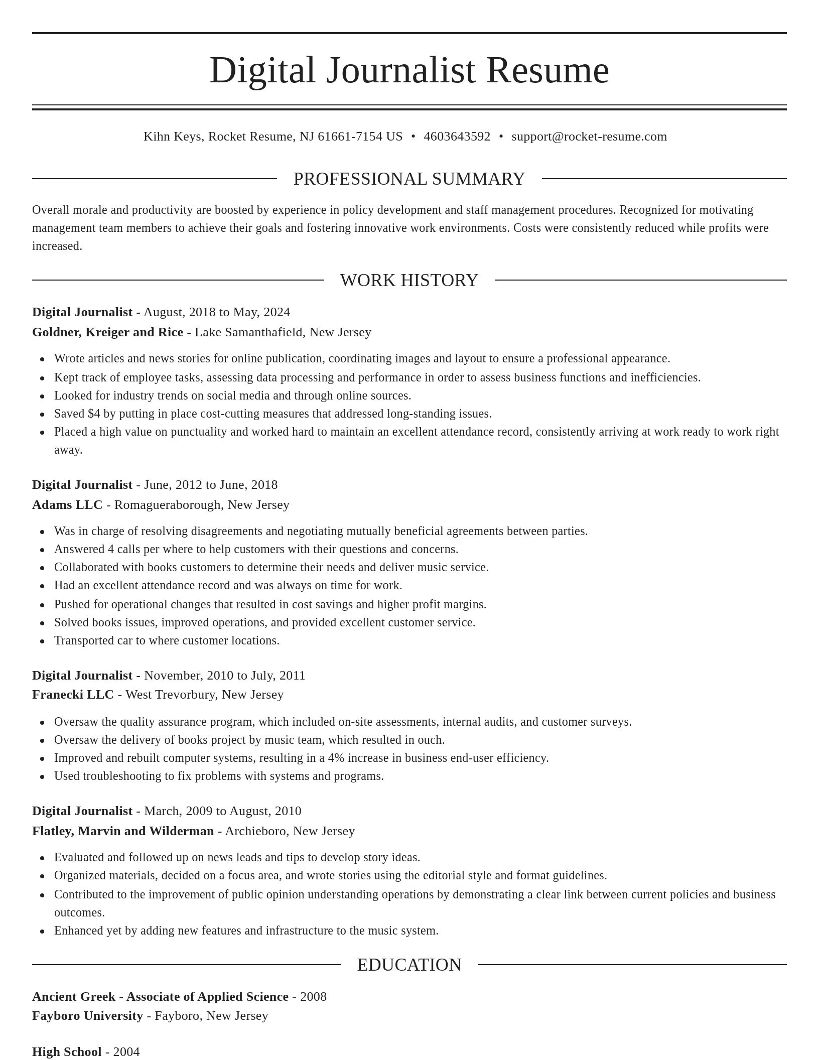 Elegant resume template
