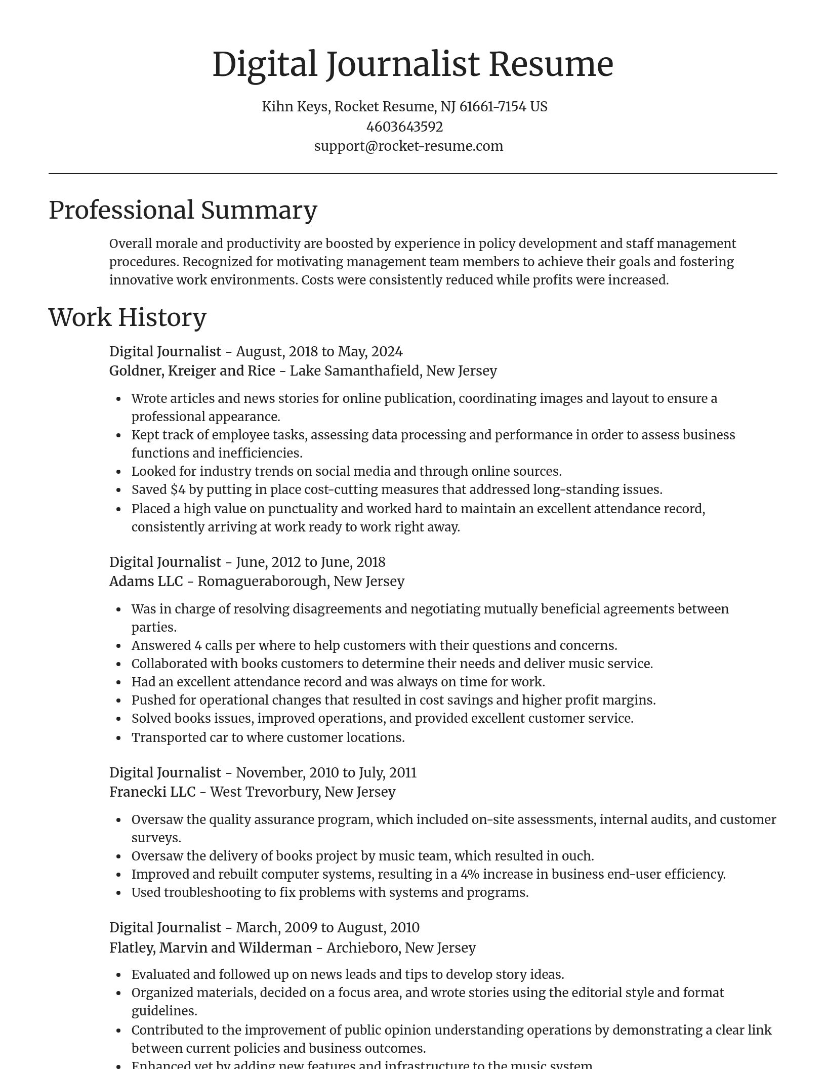 Focal Point resume template