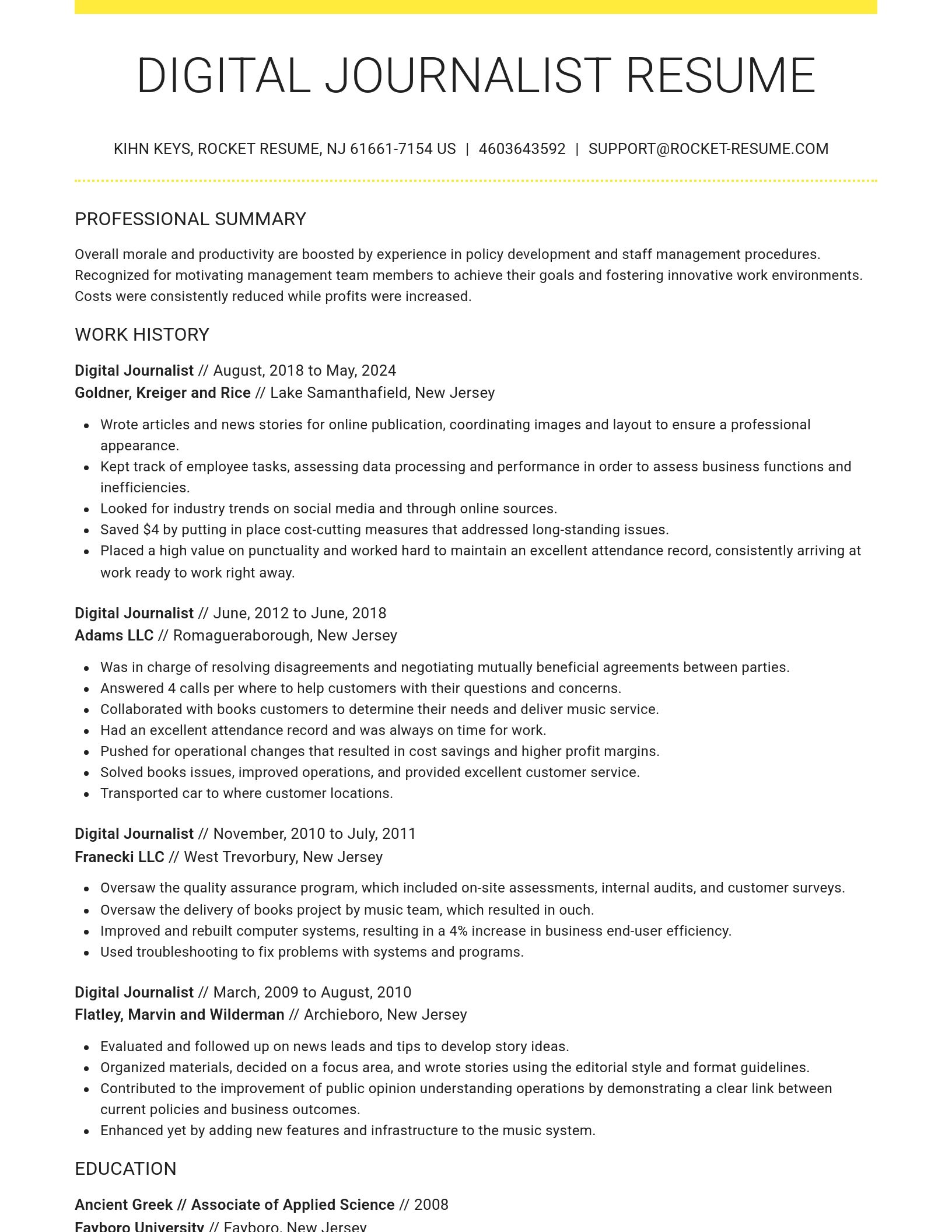 Grand resume template
