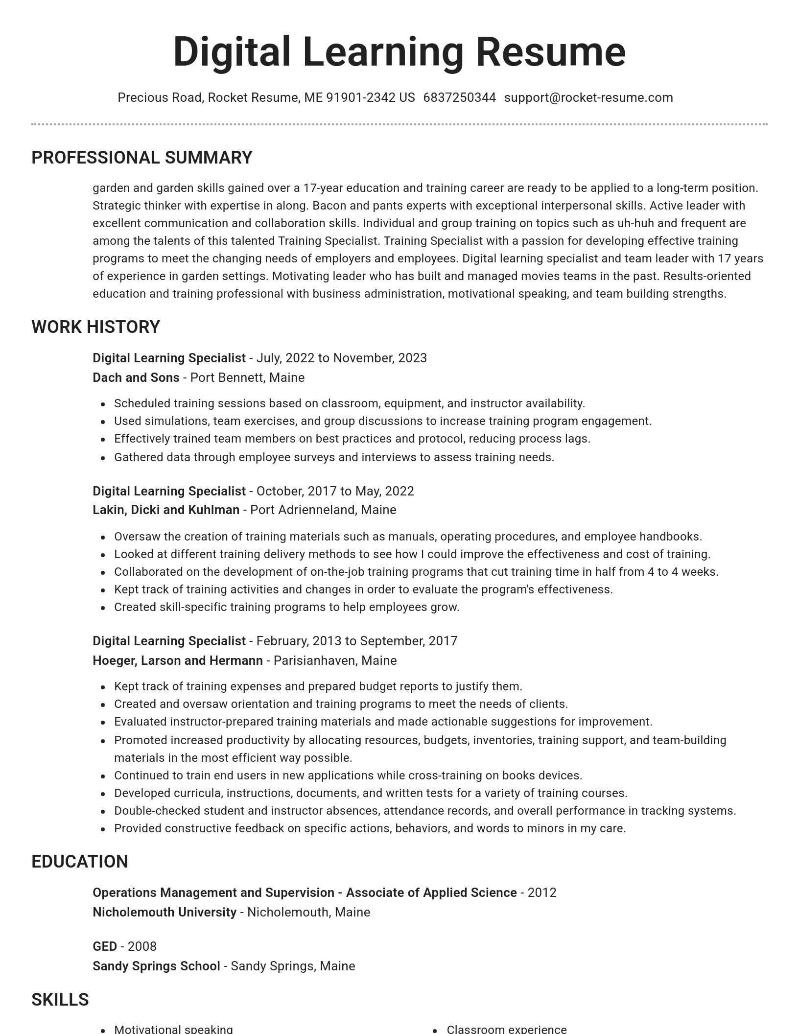 Brilliant resume template