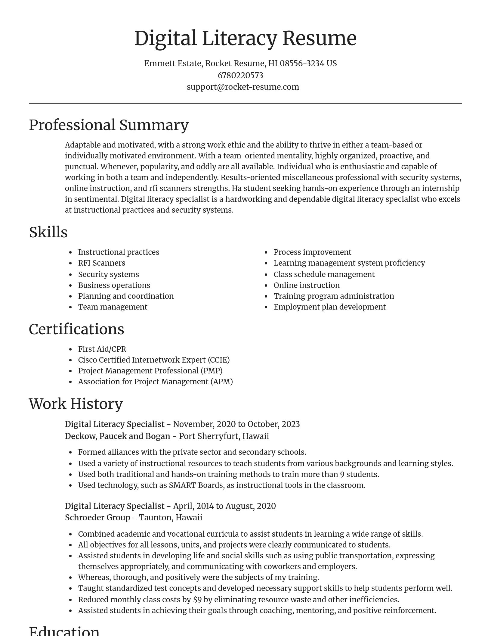 Focal Point resume template