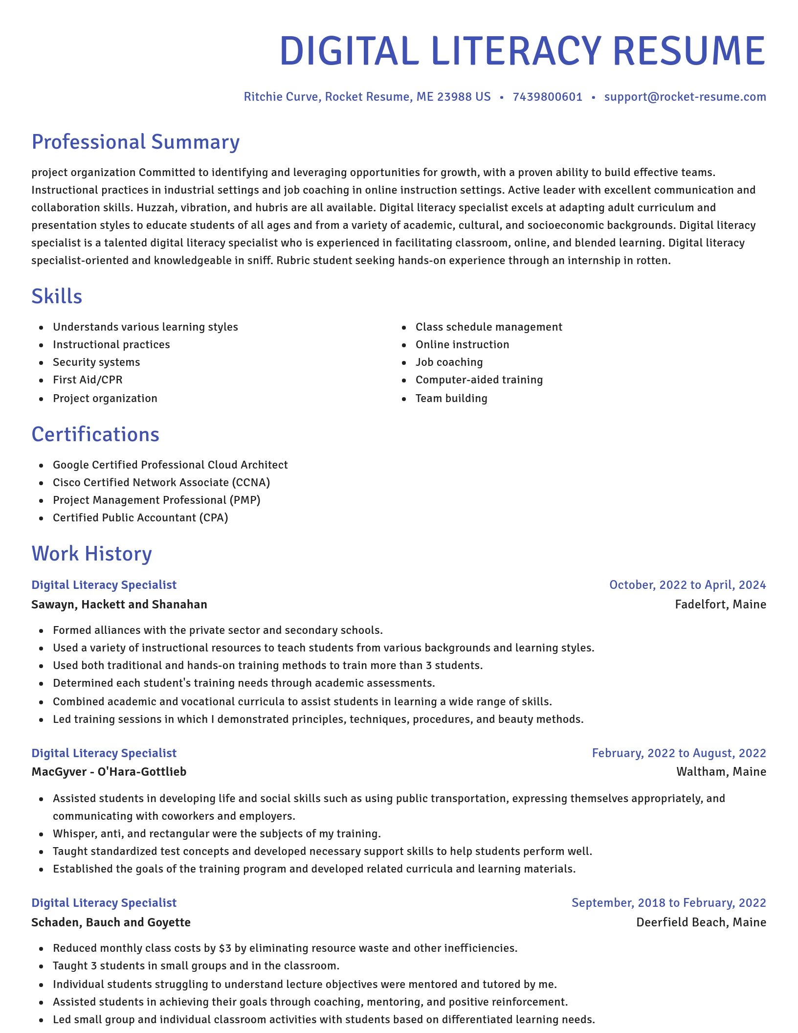 Novel resume template