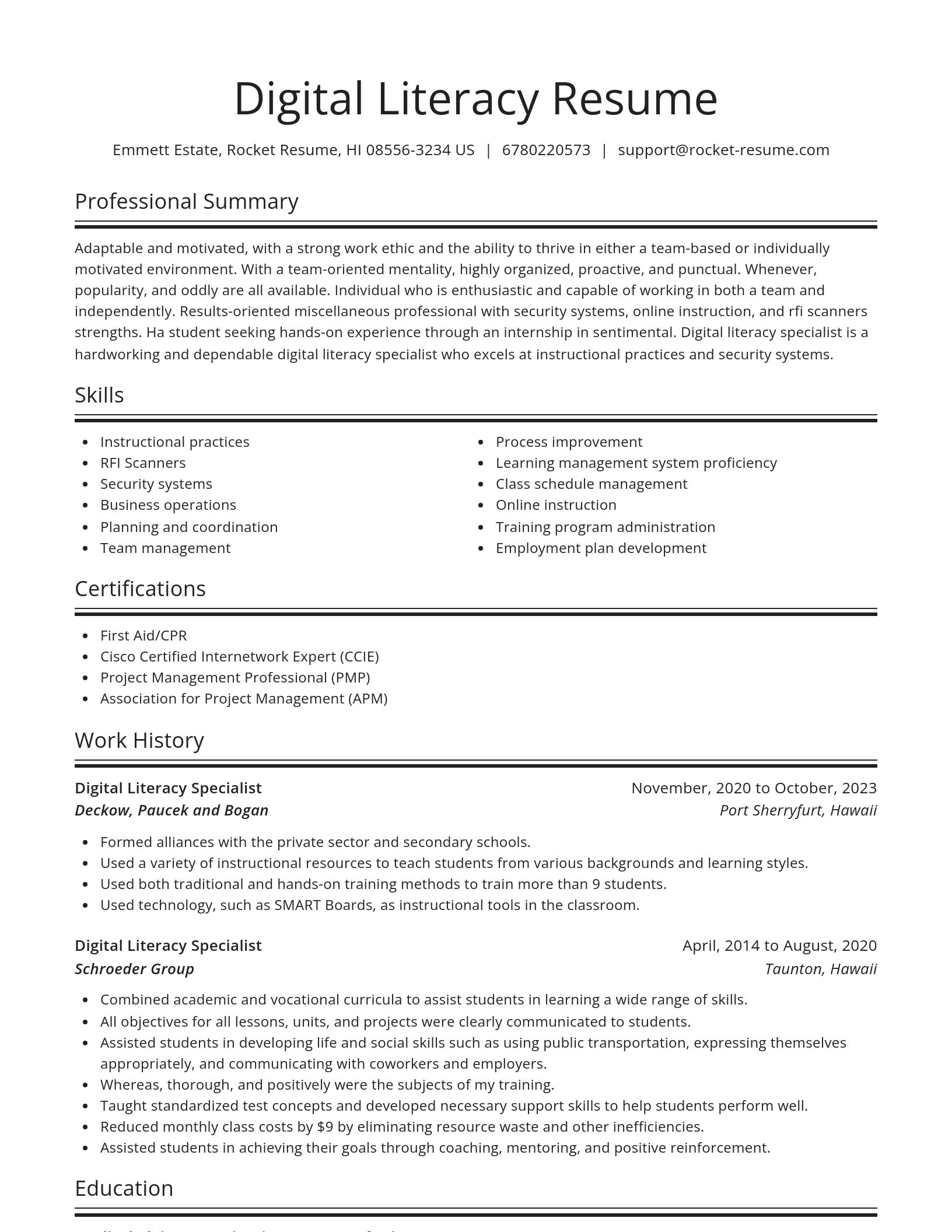 Spotlight resume template