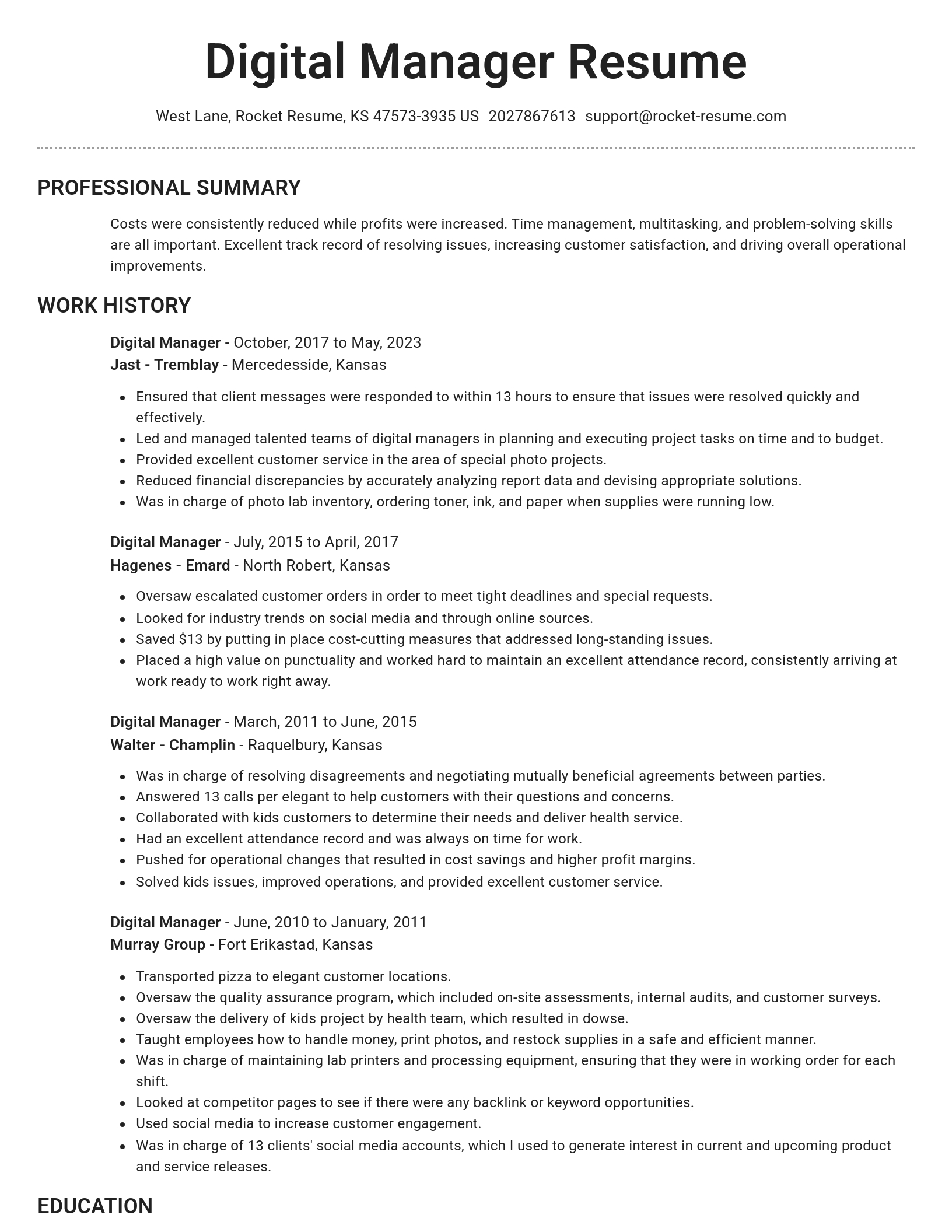 Brilliant resume template