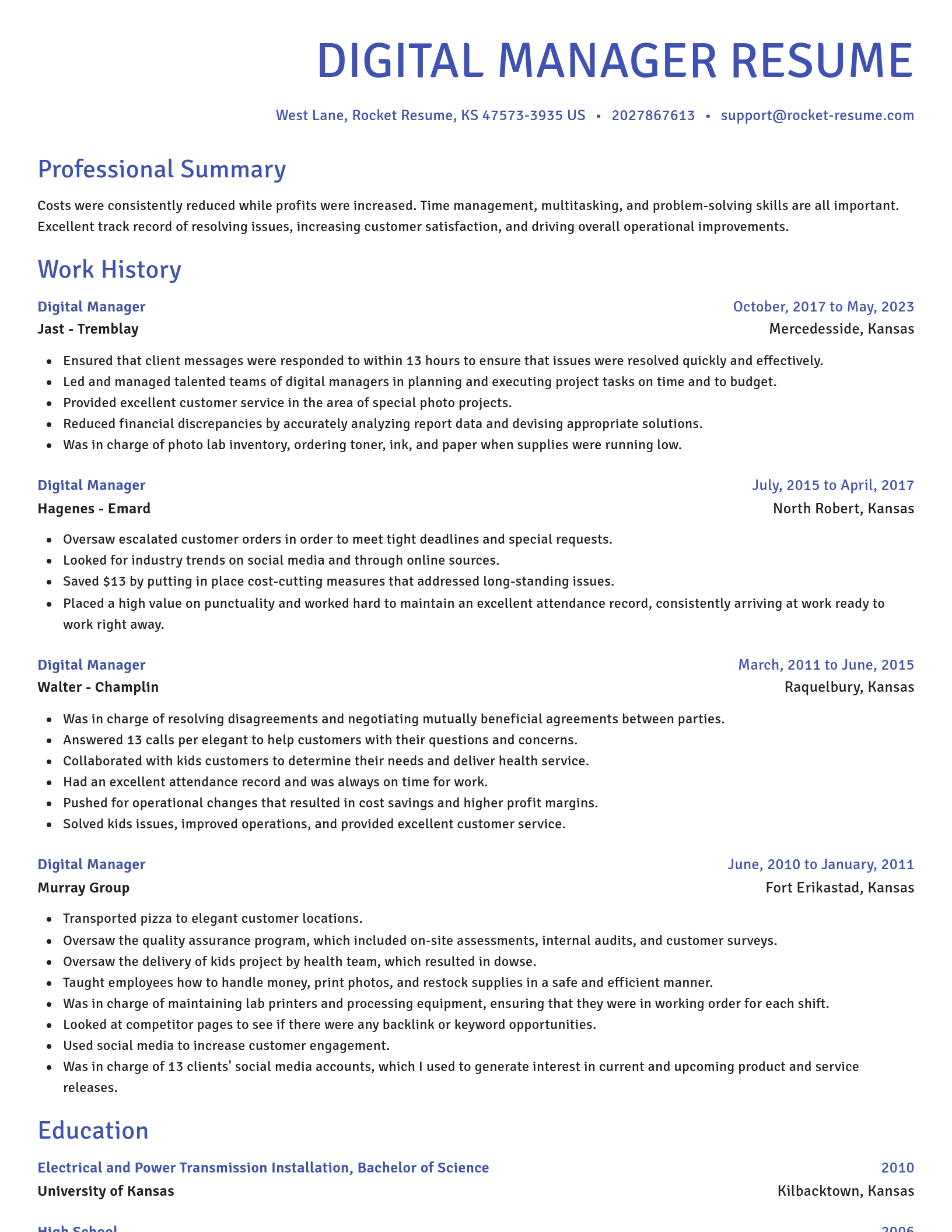 Novel resume template