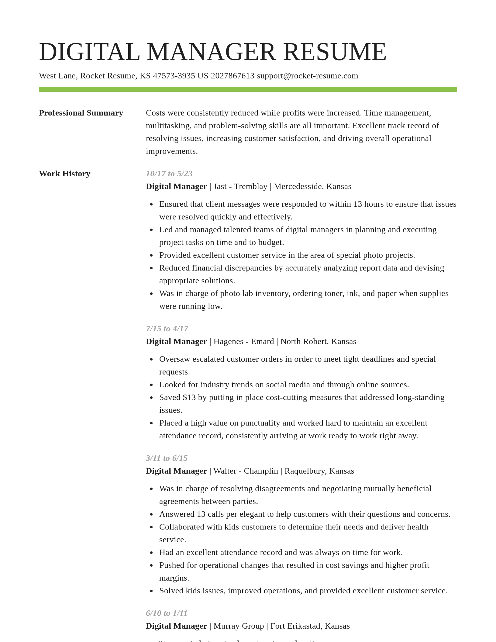 Smart resume template
