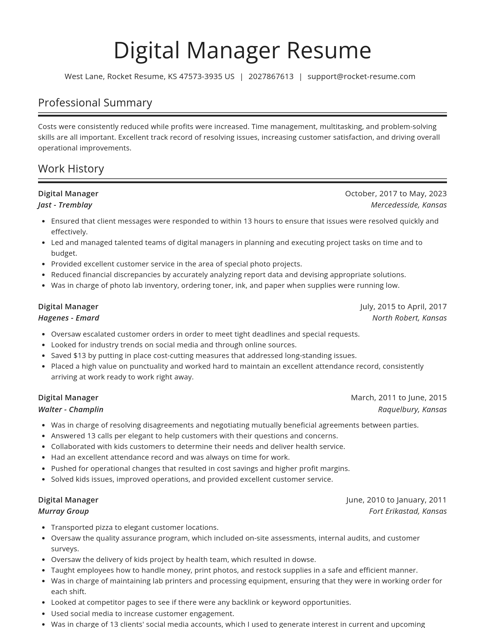Spotlight resume template