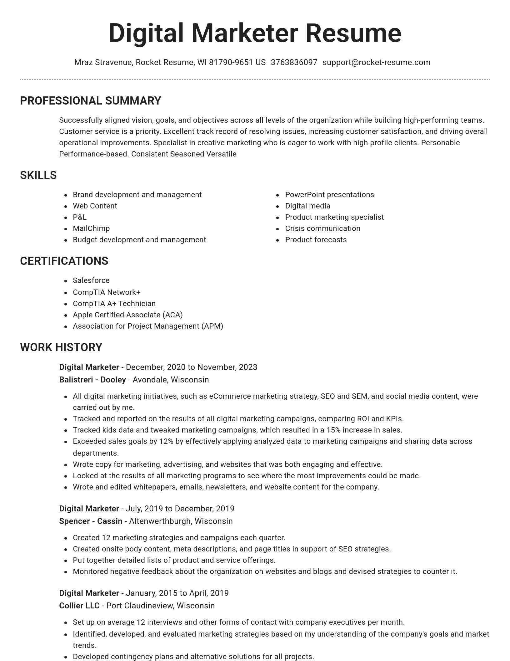 Brilliant resume template