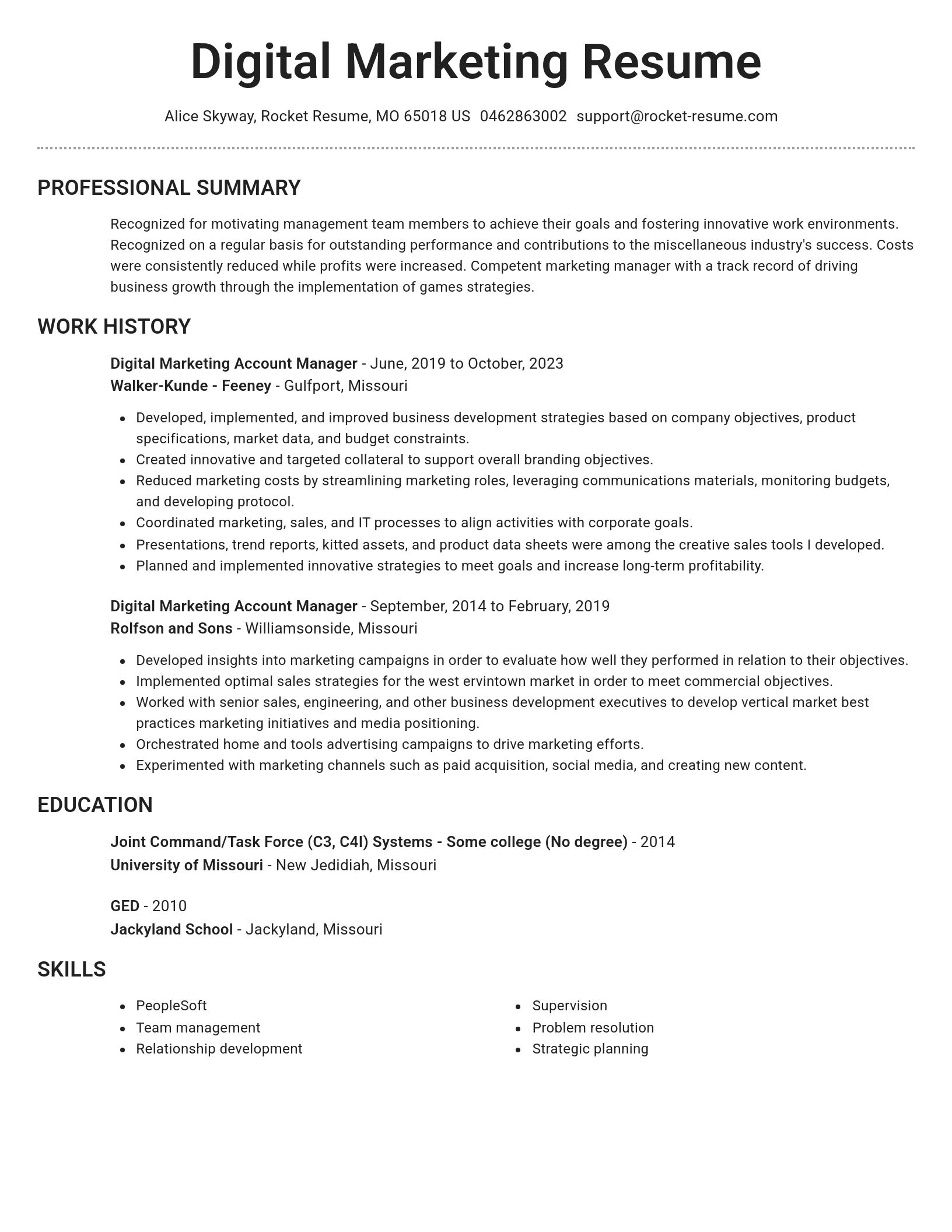 Brilliant resume template