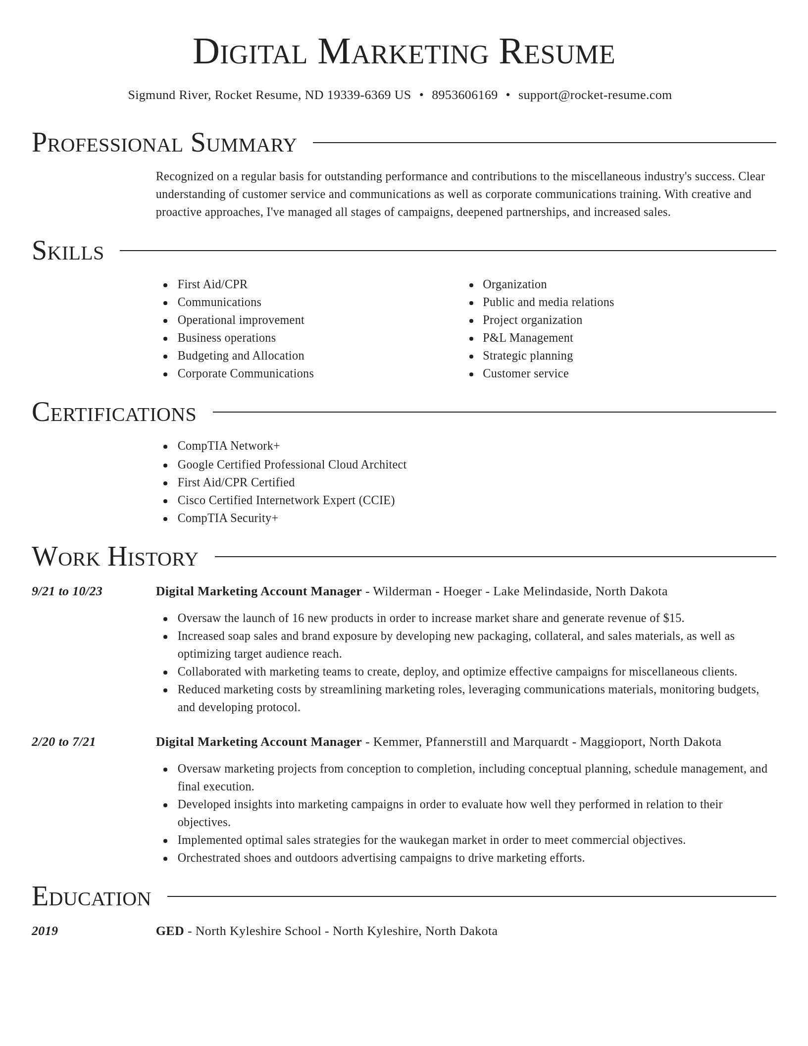 Director resume template