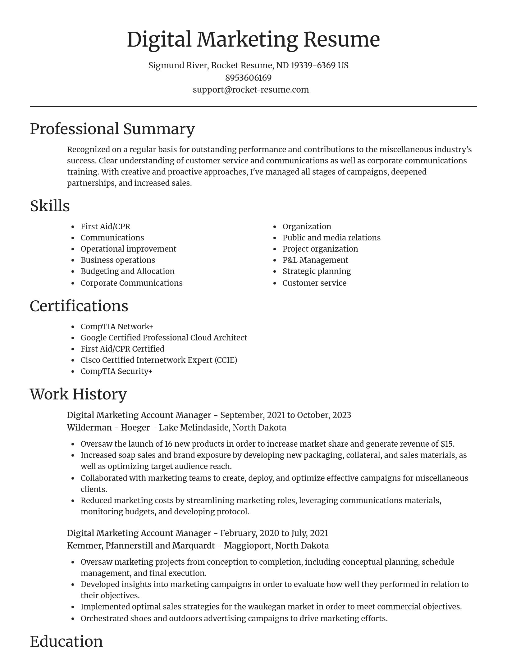 Focal Point resume template