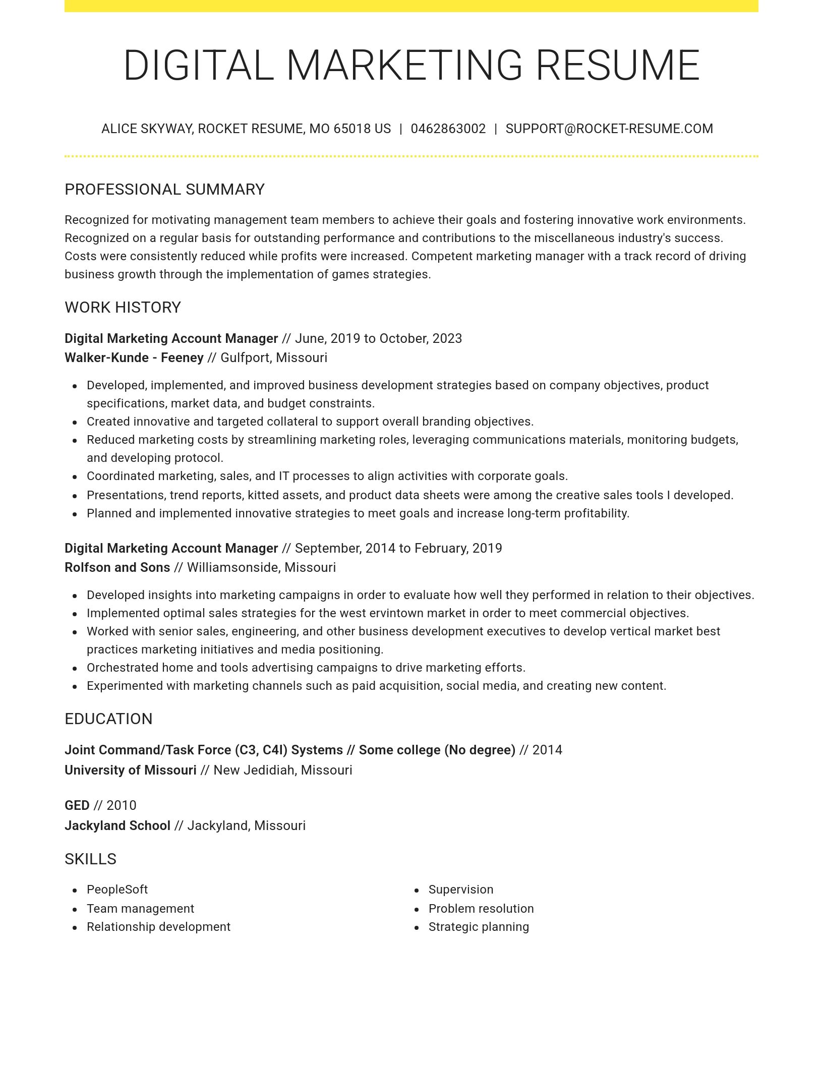 Grand resume template