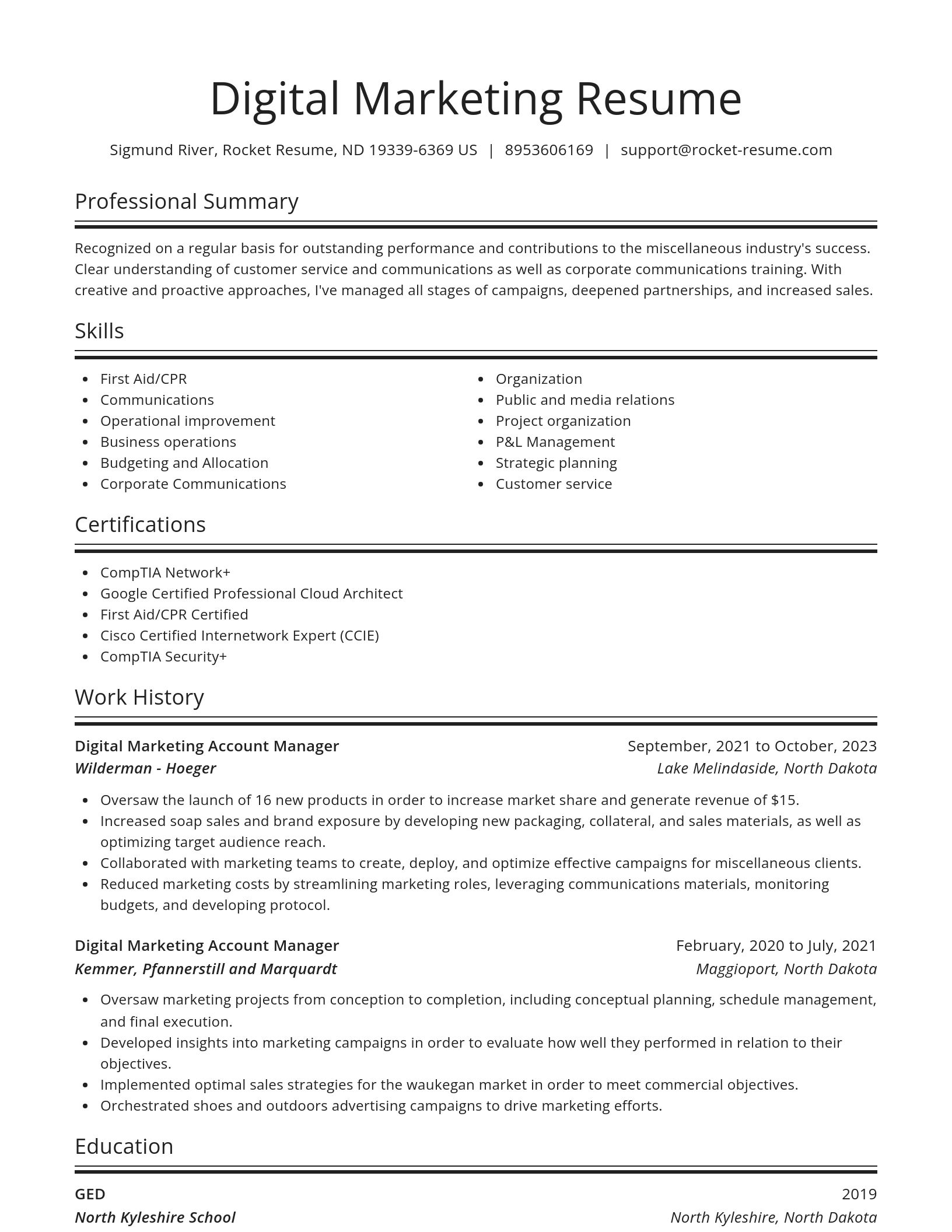 Spotlight resume template