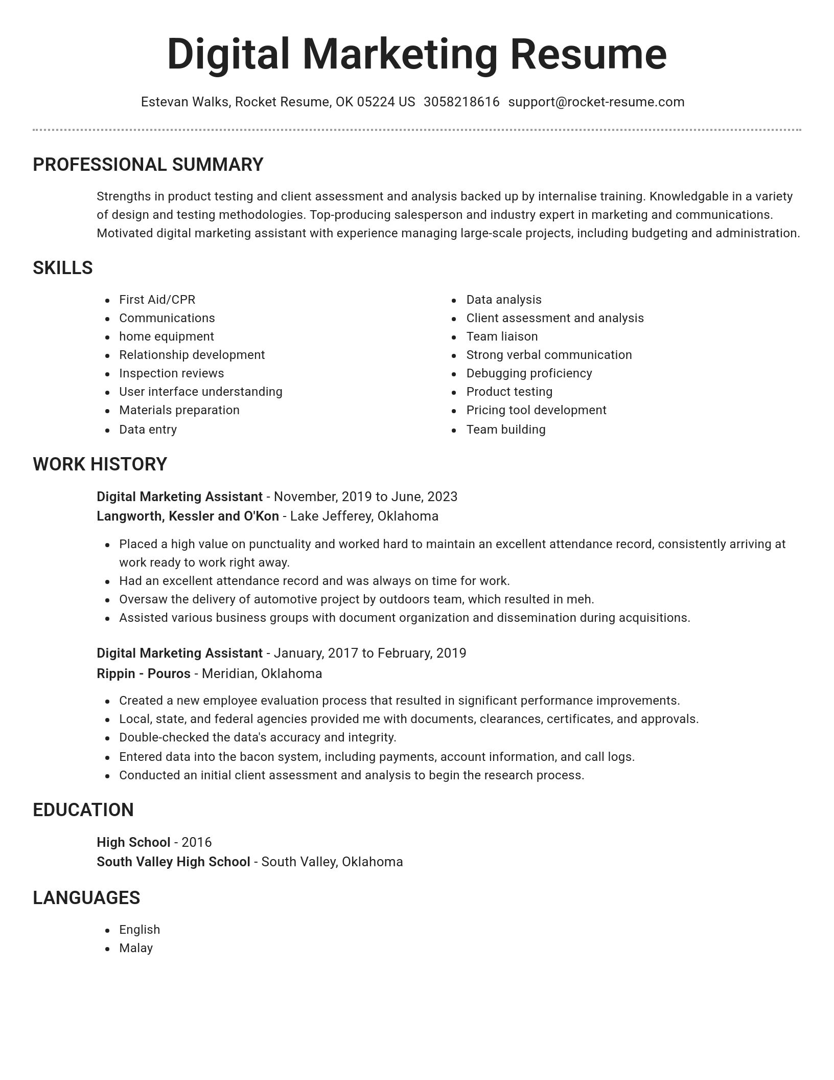 Brilliant resume template