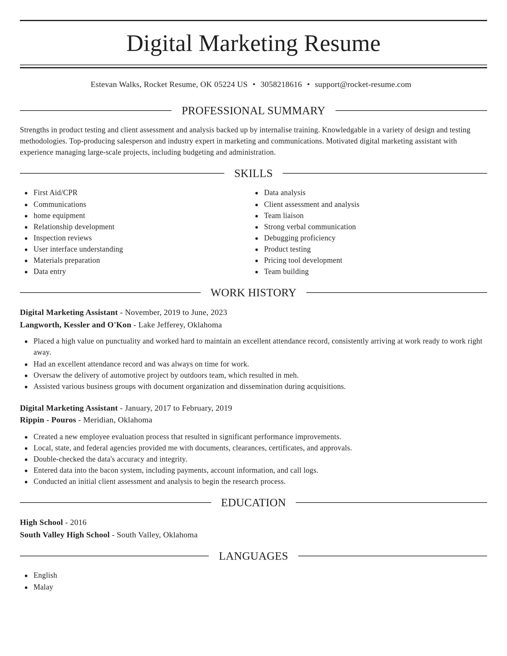 Elegant resume template