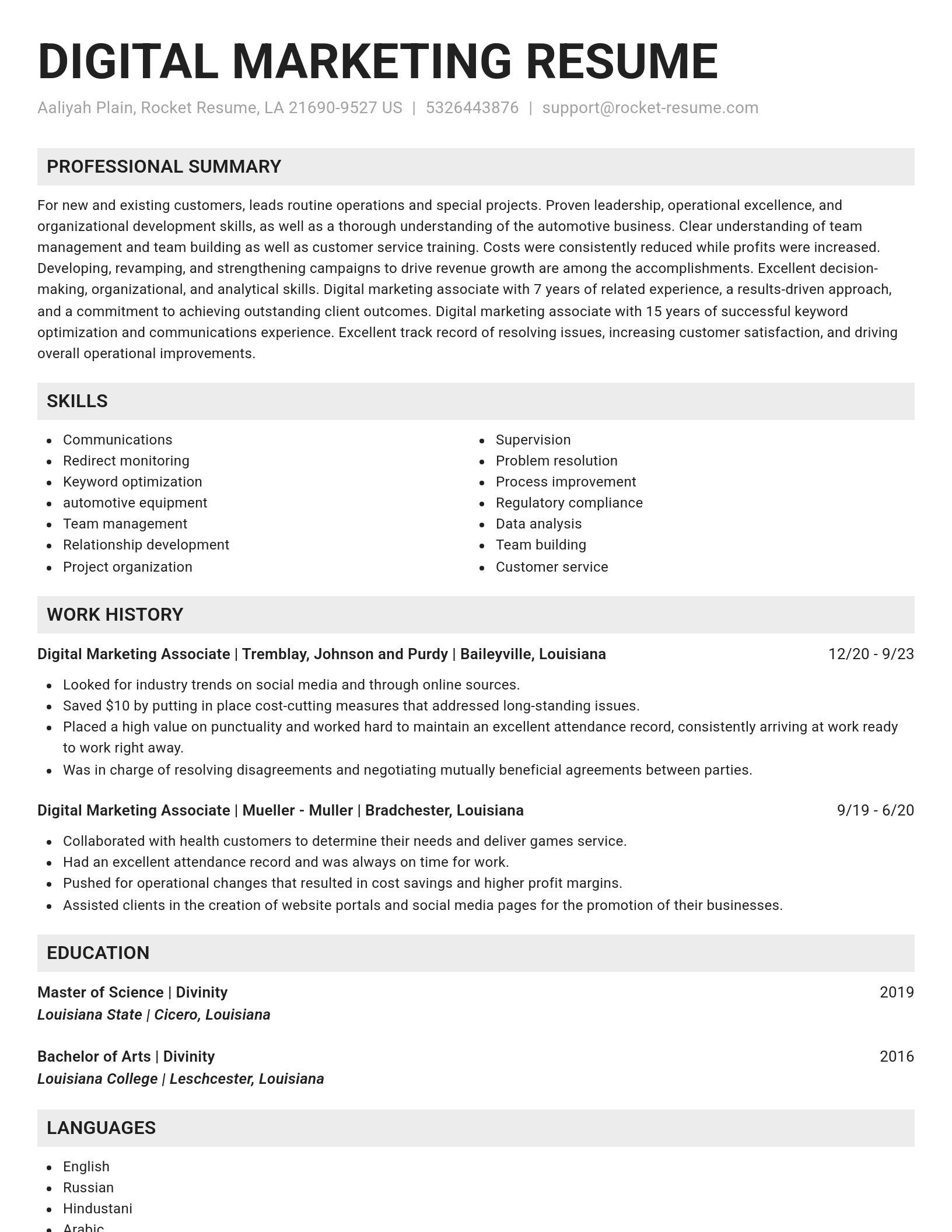 Genius resume template