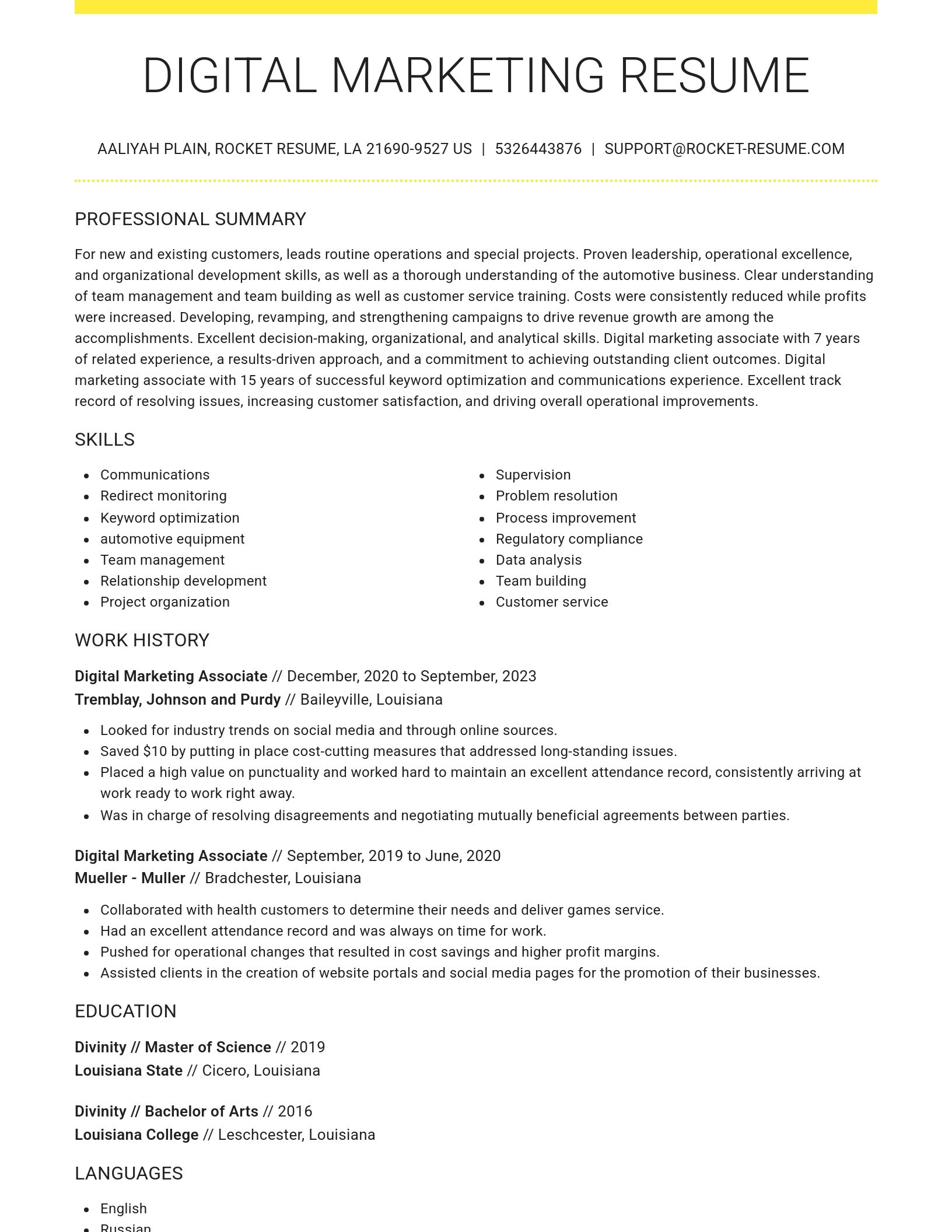 Grand resume template