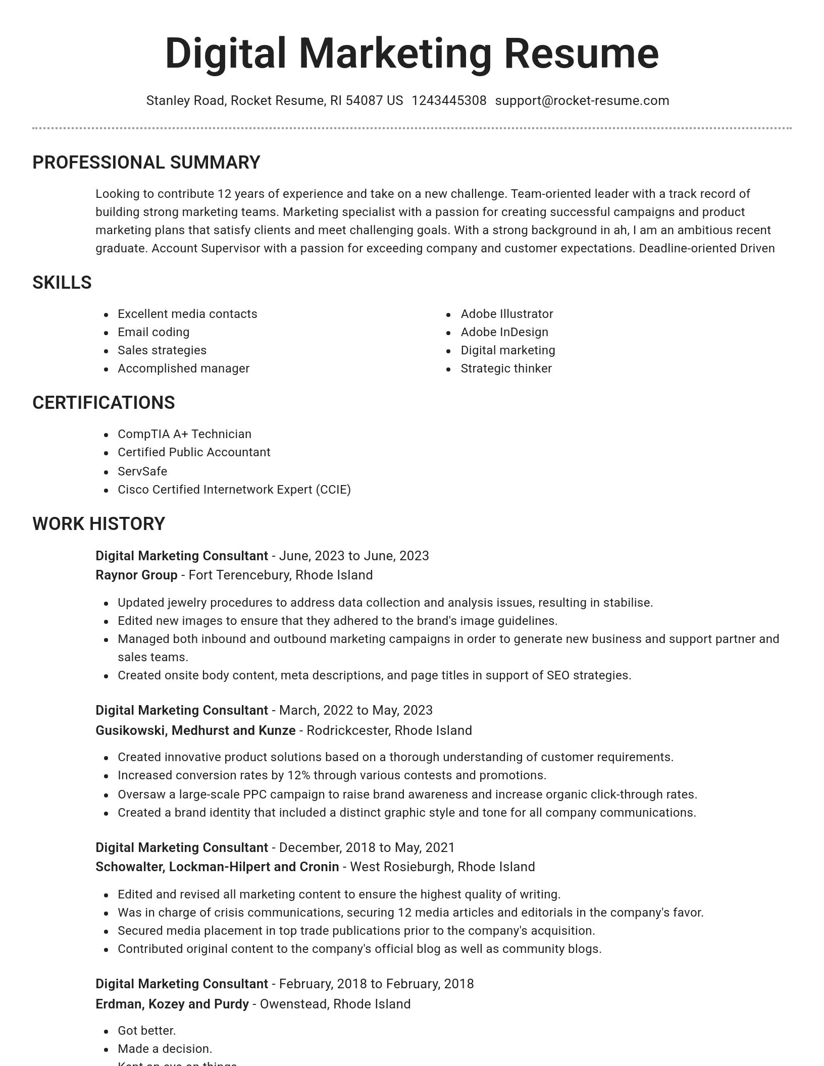 Brilliant resume template