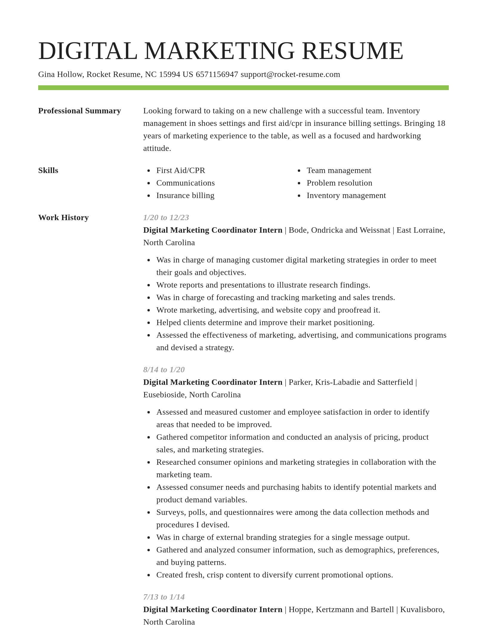 Smart resume template