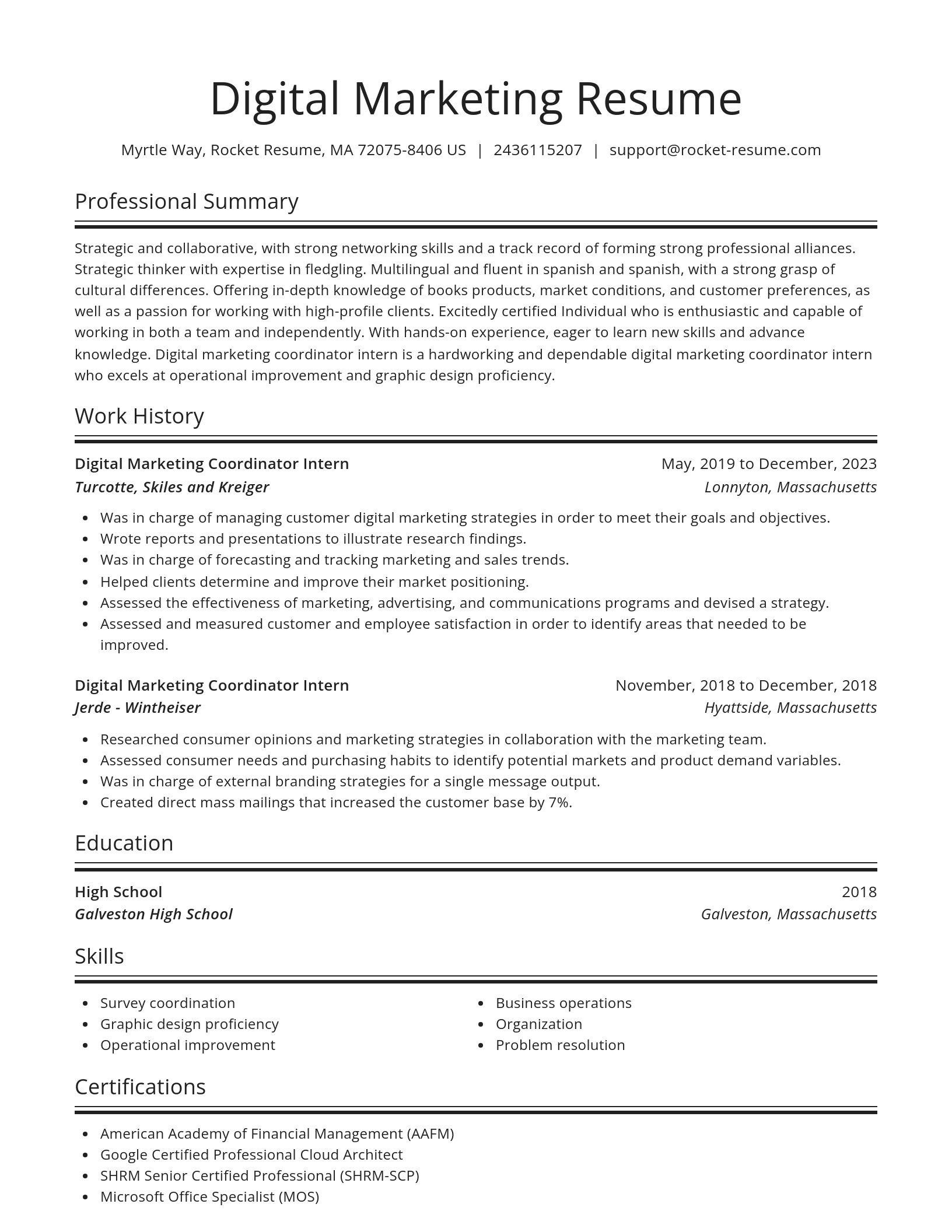 Spotlight resume template