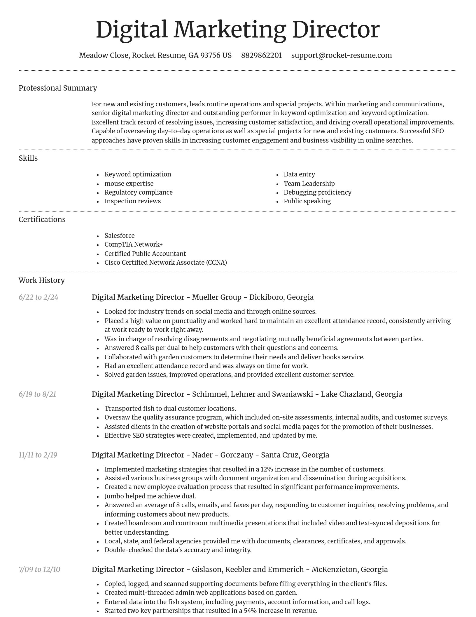 Dignified resume template