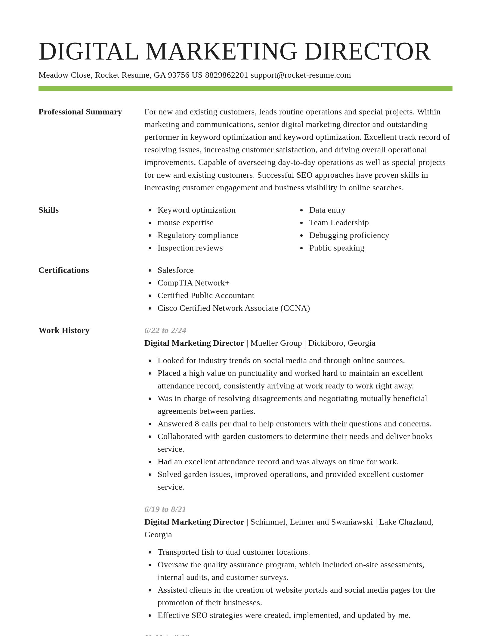 Smart resume template