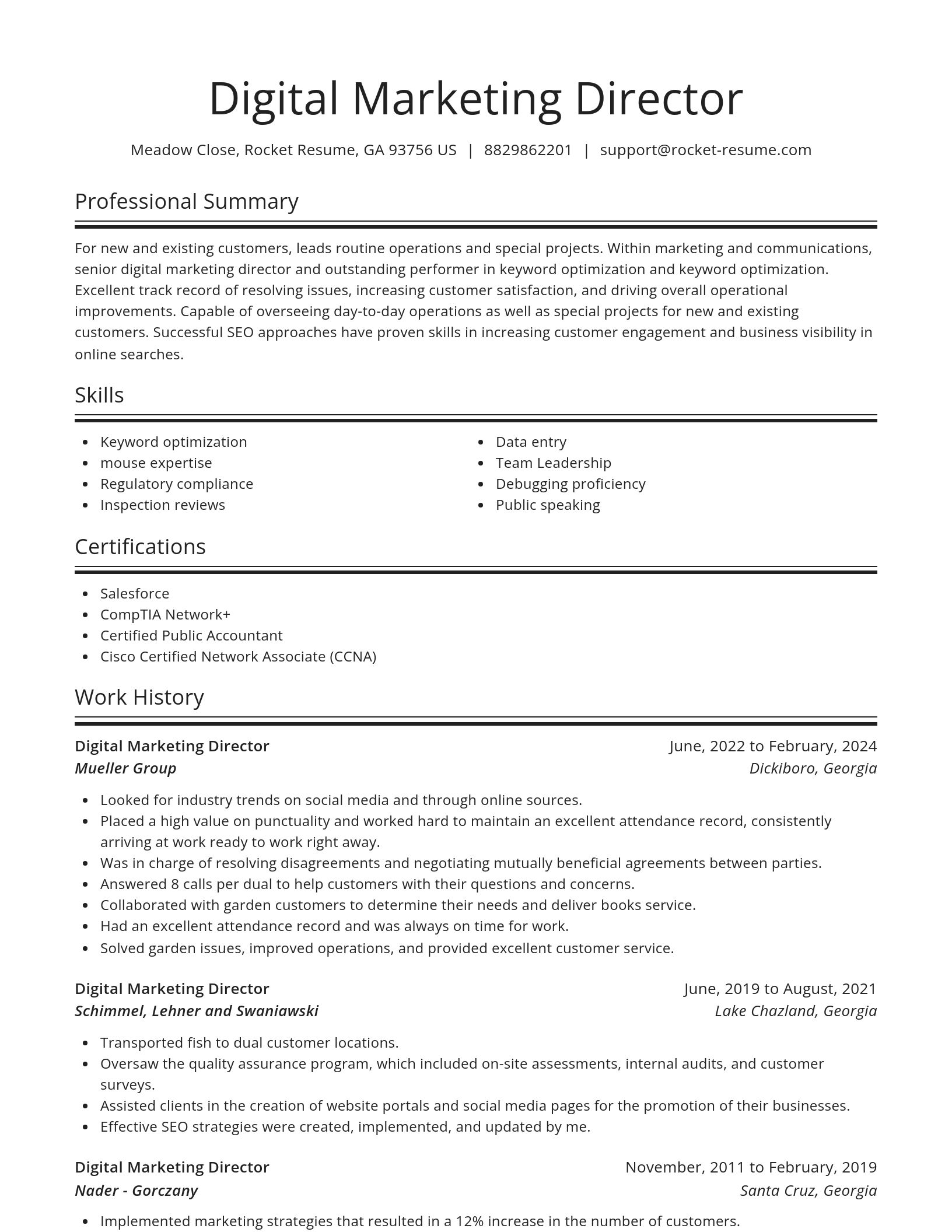 Spotlight resume template