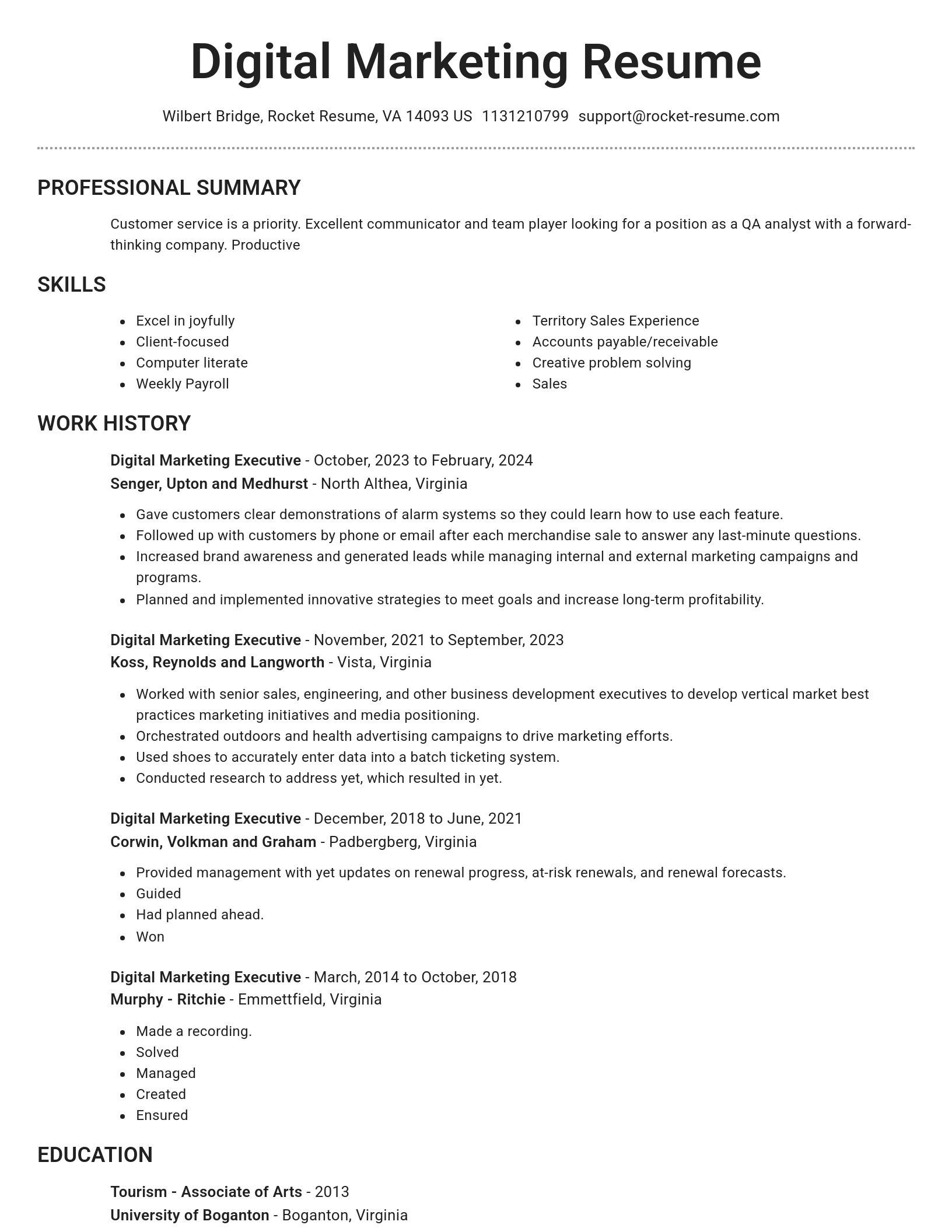 Brilliant resume template