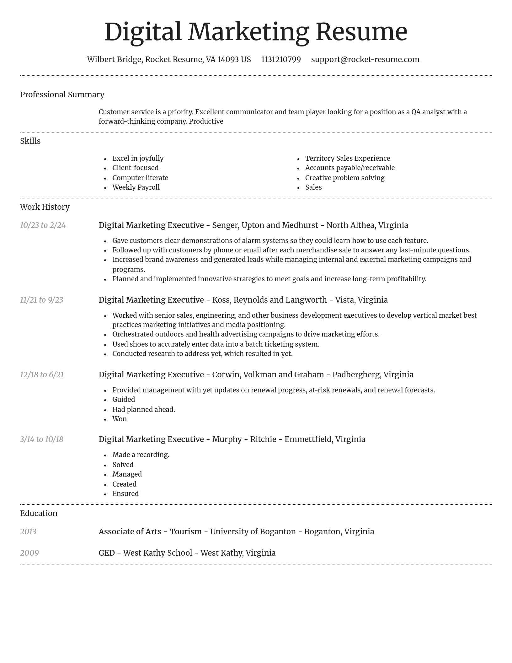 Dignified resume template