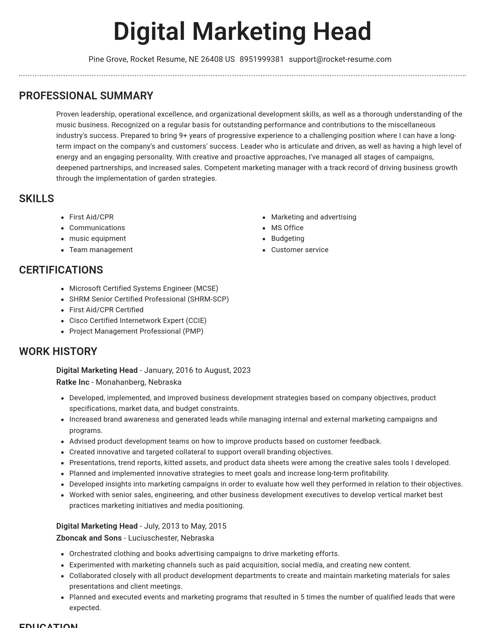 Brilliant resume template