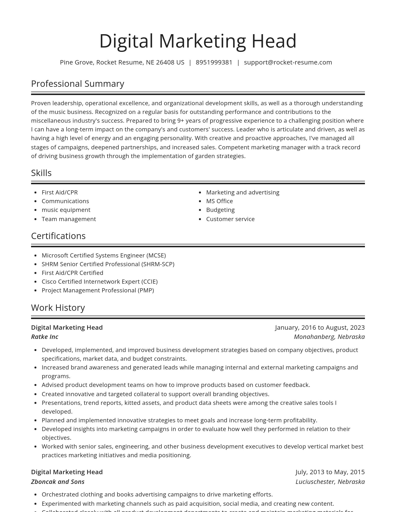 Spotlight resume template