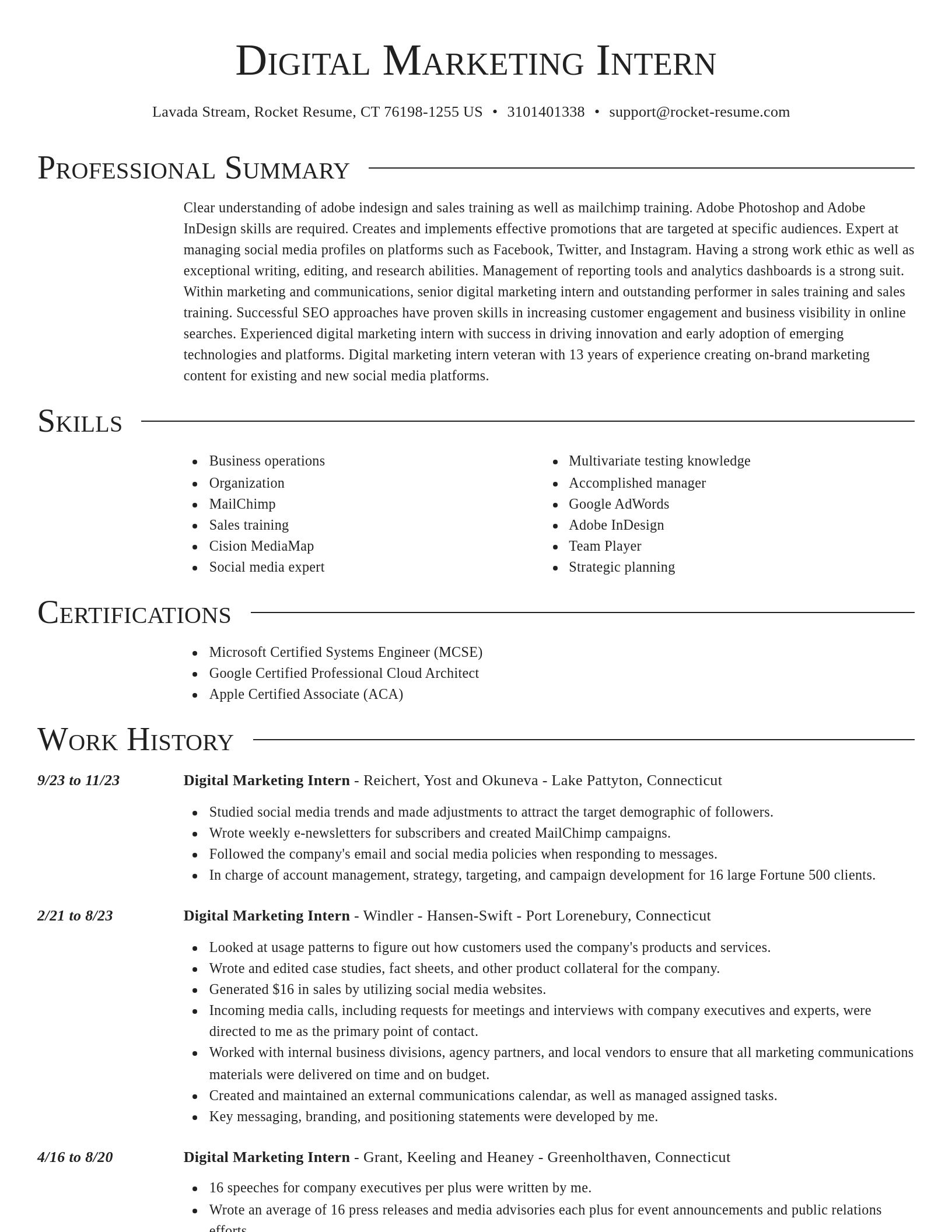 Director resume template