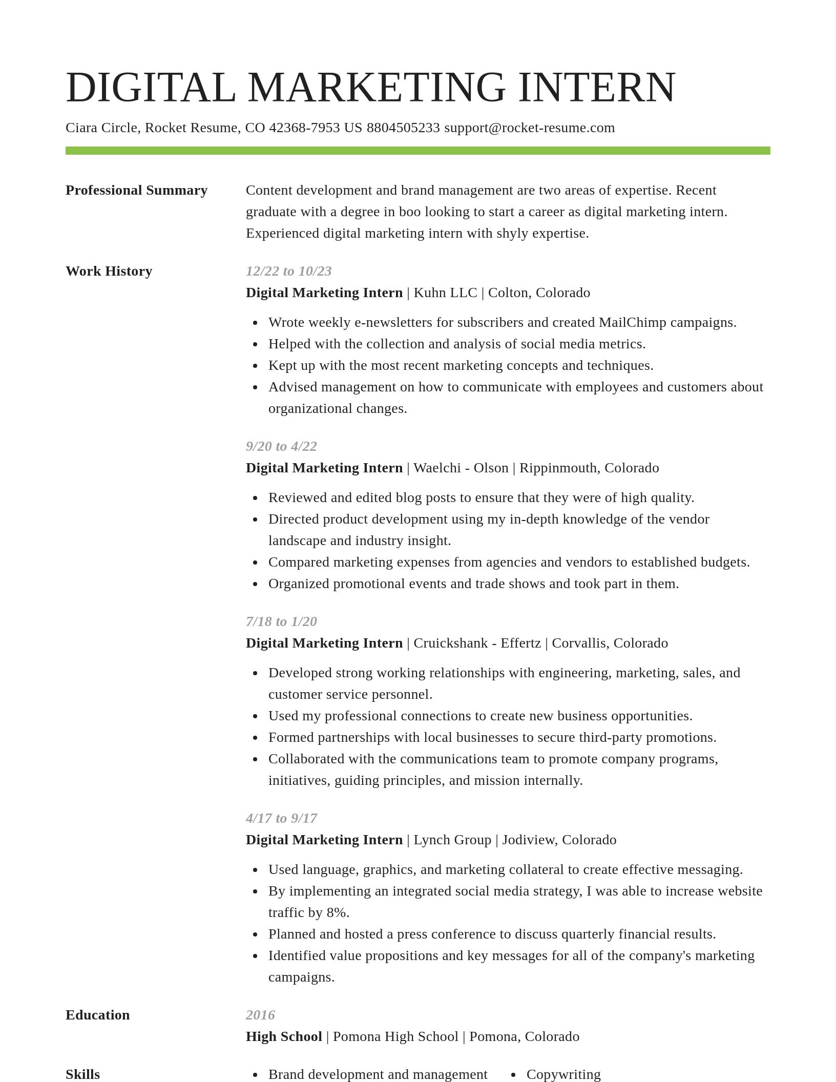 Smart resume template