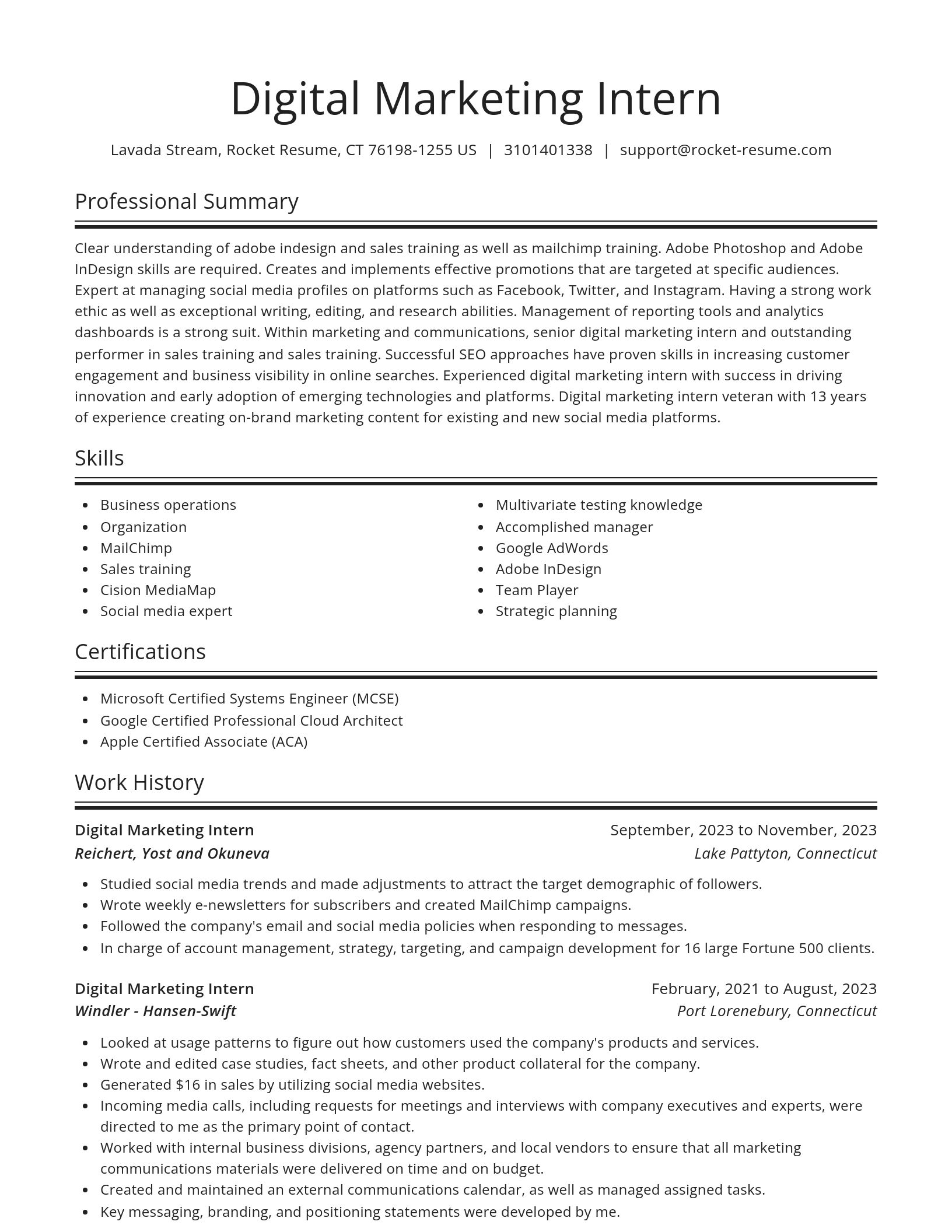 Spotlight resume template