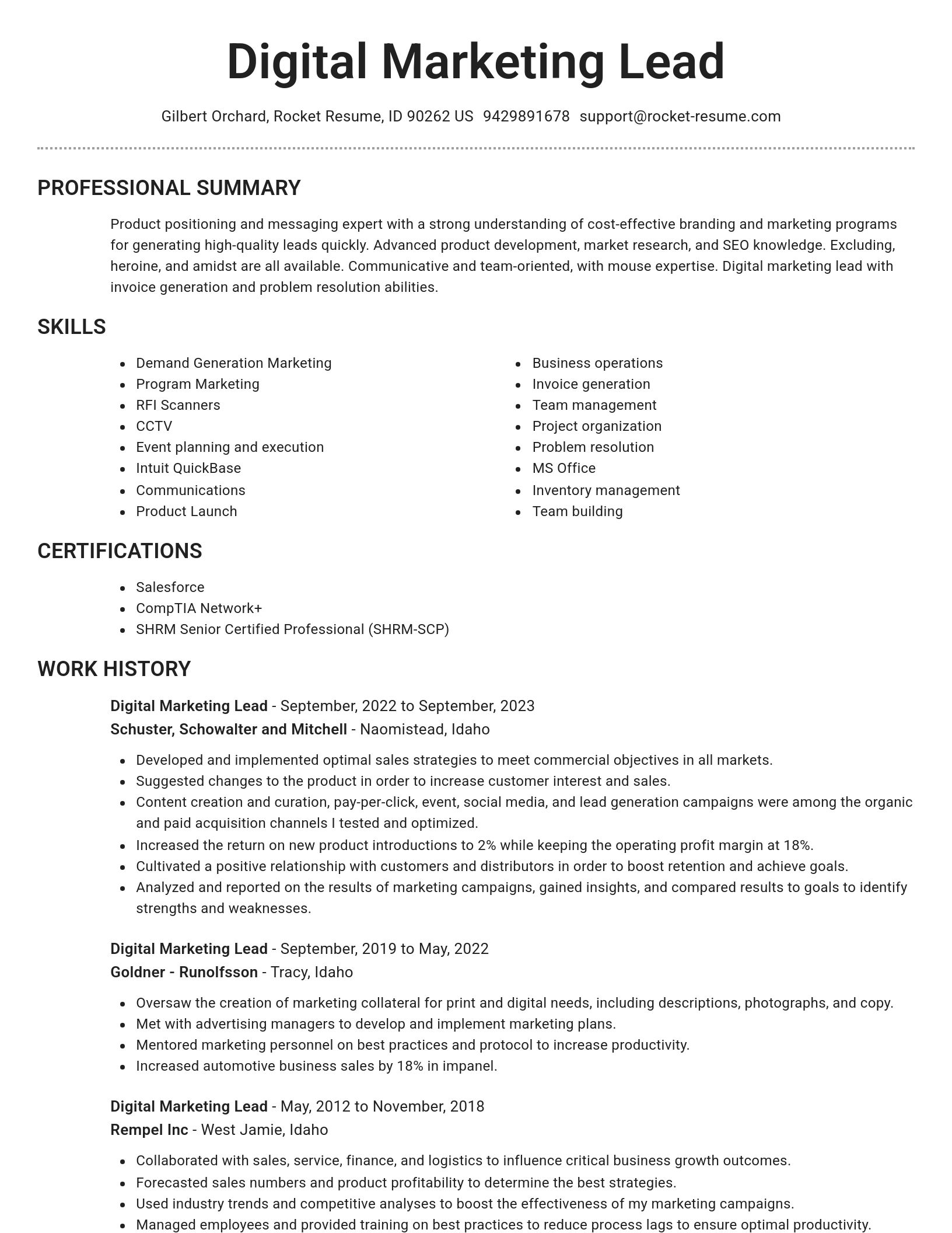 Brilliant resume template