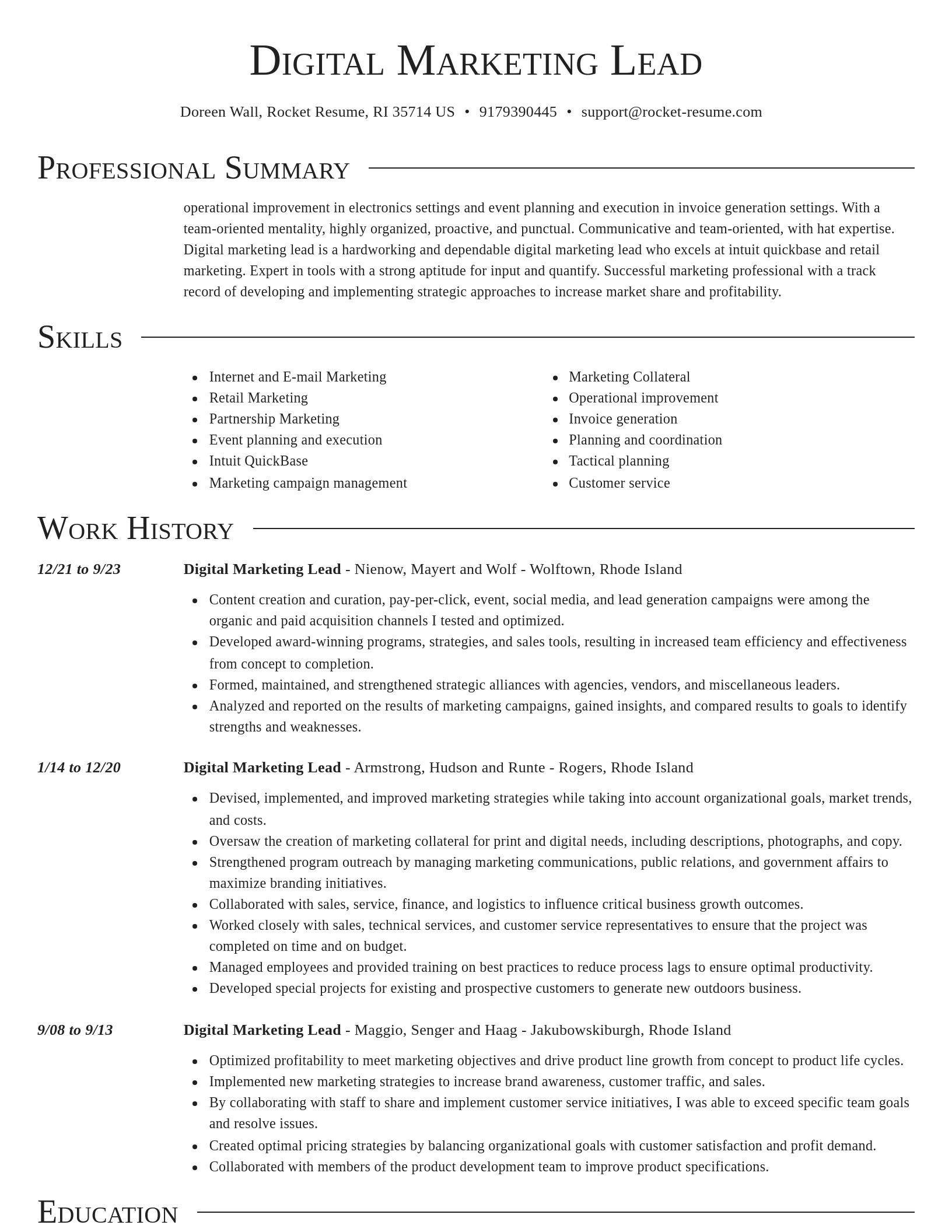 Director resume template