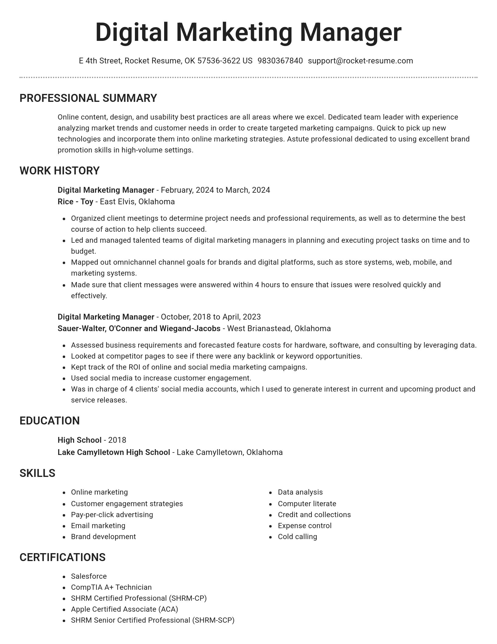 Brilliant resume template