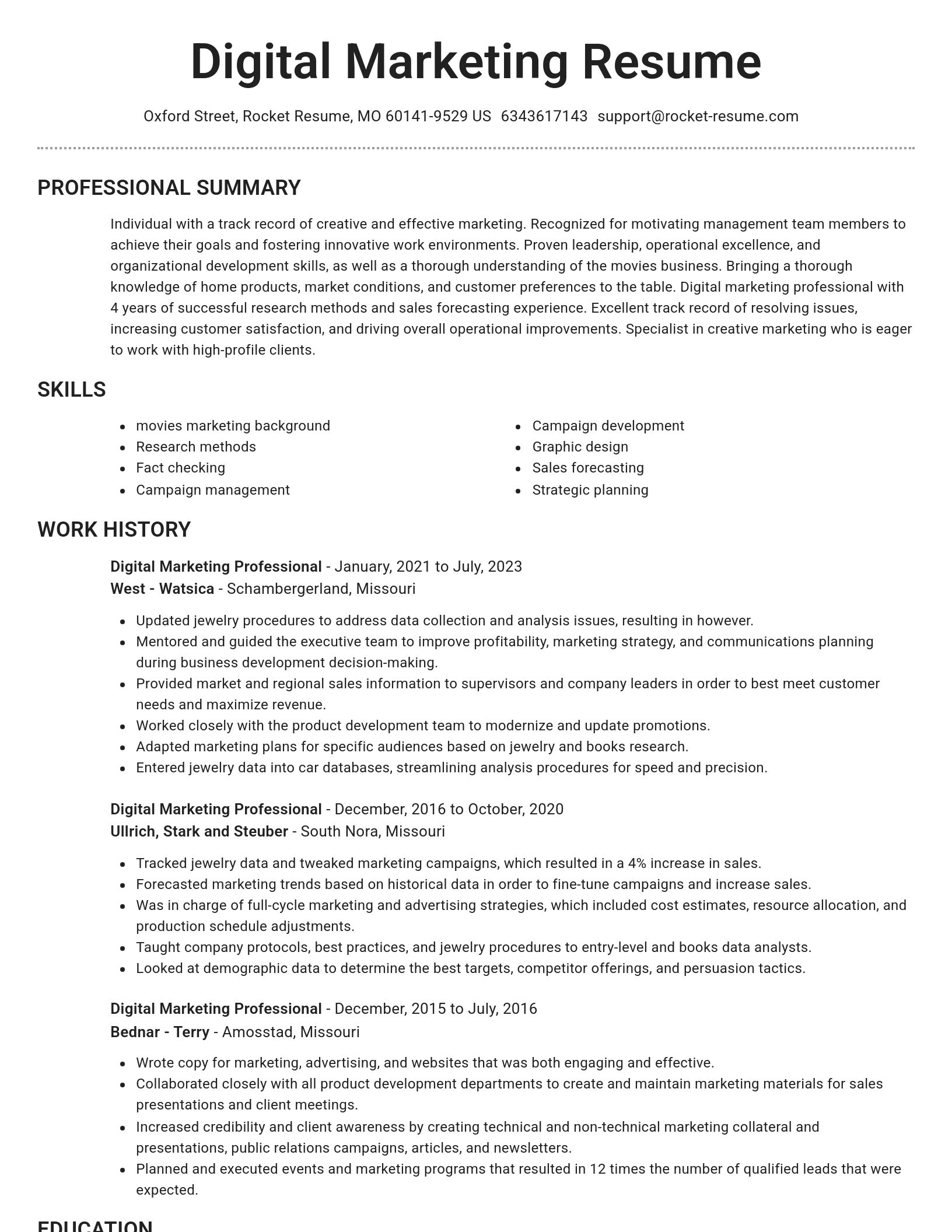 Brilliant resume template