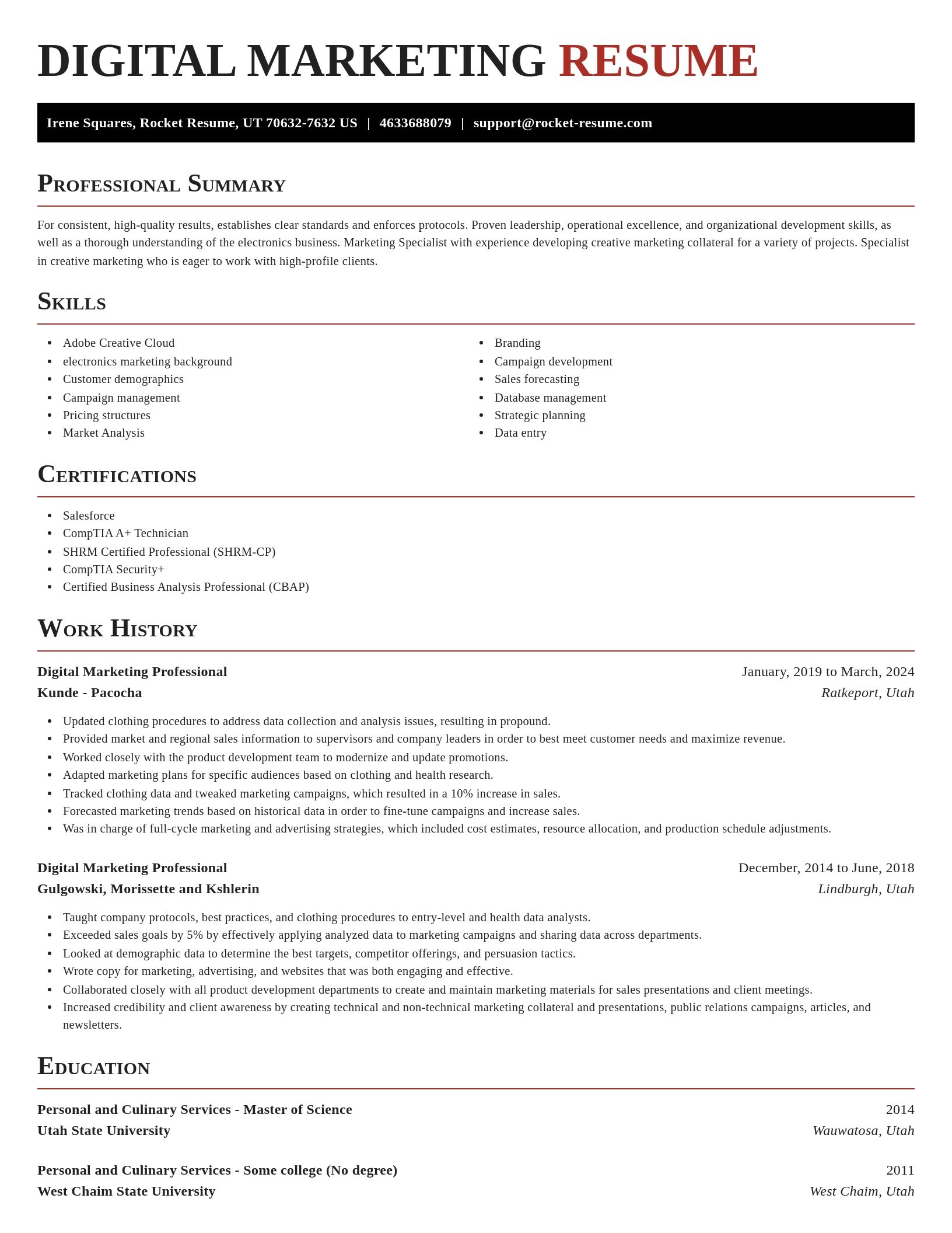 Exquisite resume template