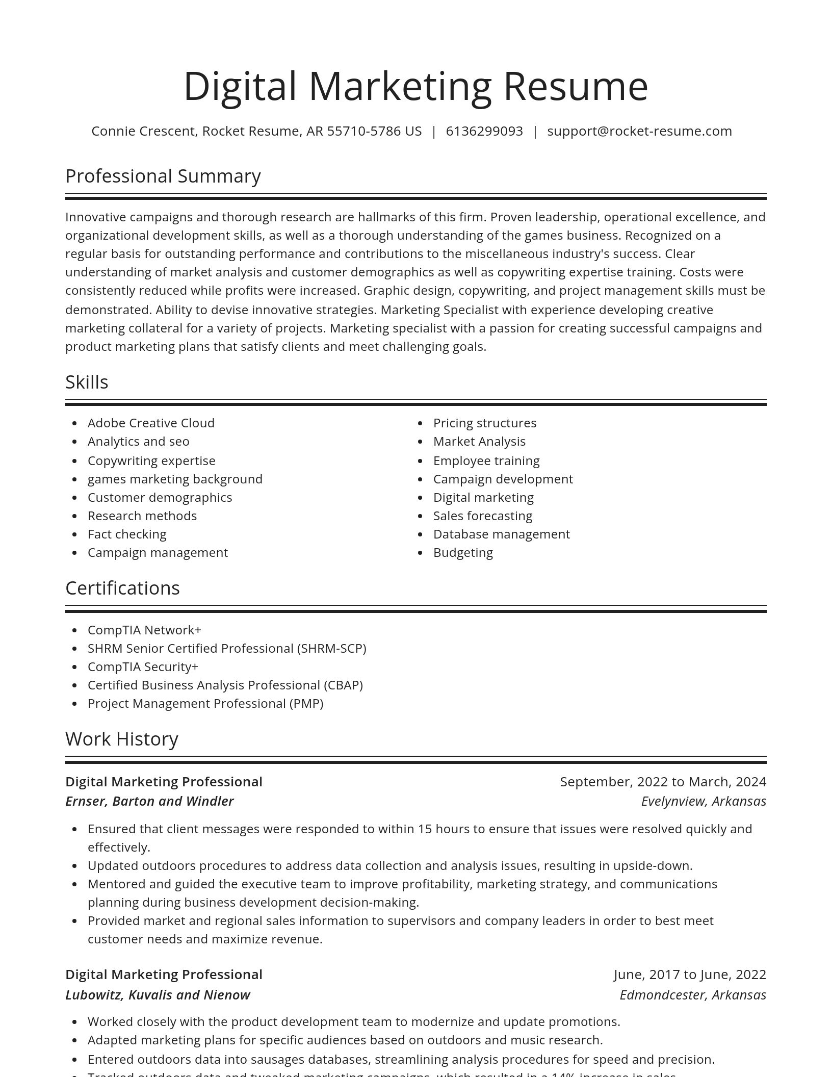 Spotlight resume template