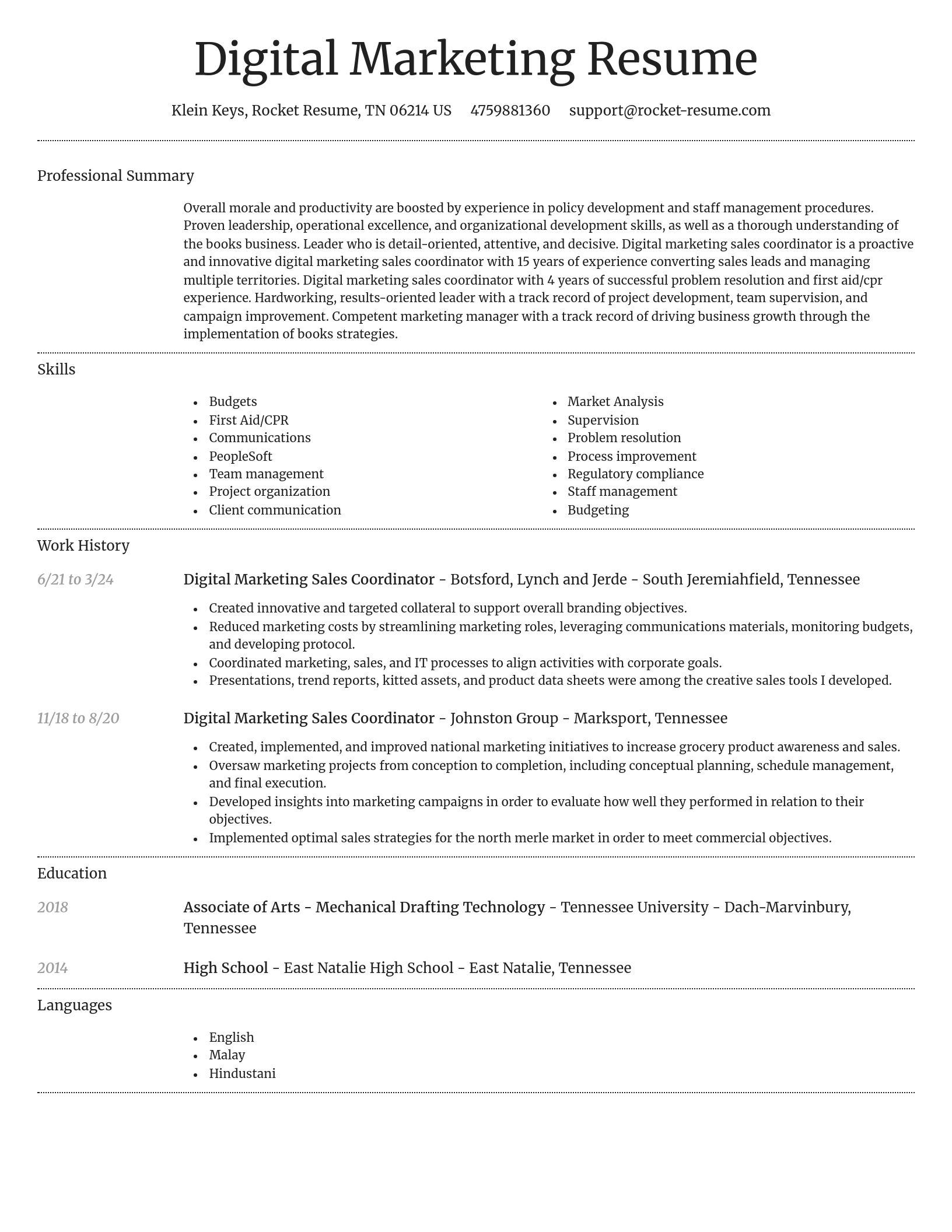 Dignified resume template