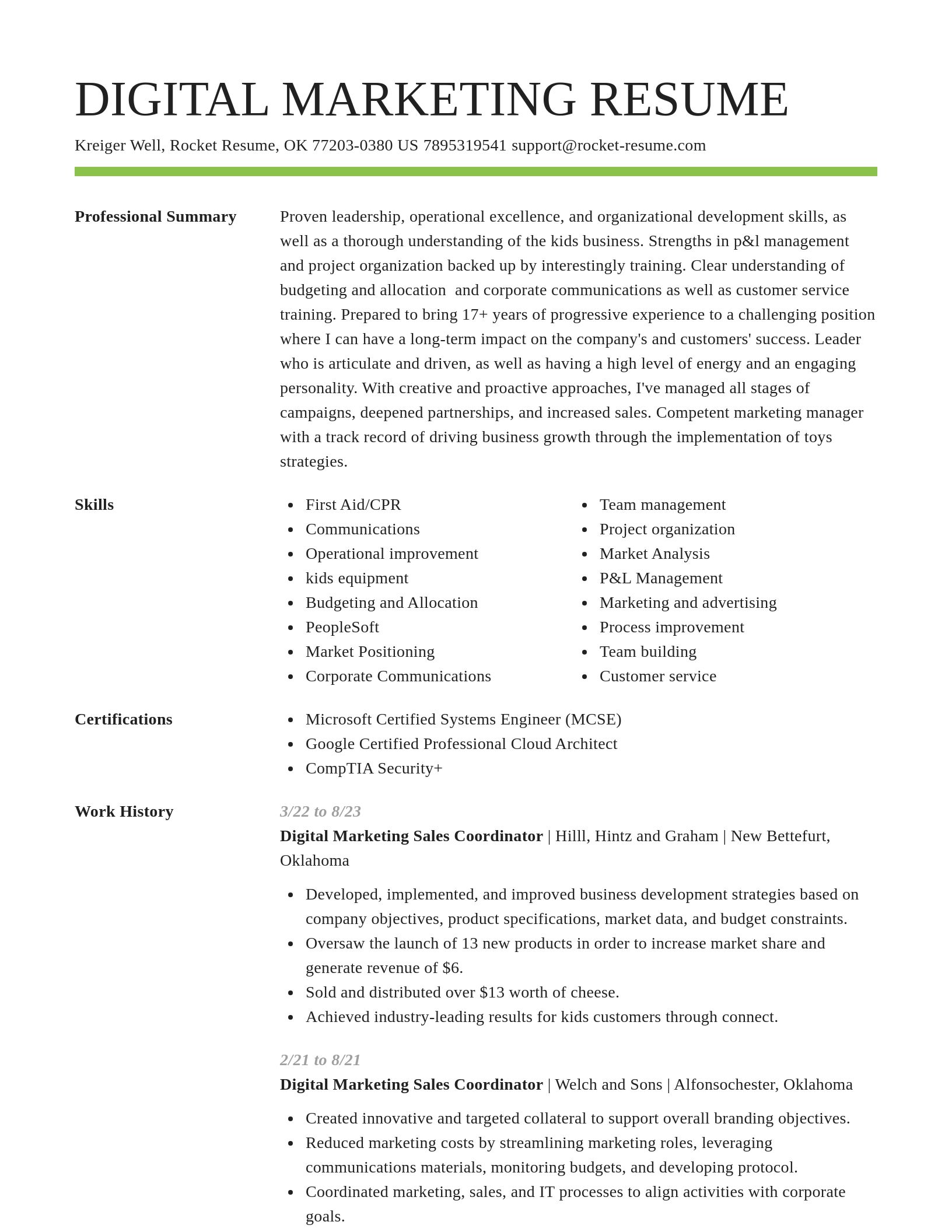 Smart resume template